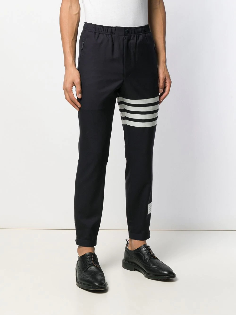 plain weave suiting track pants - 3
