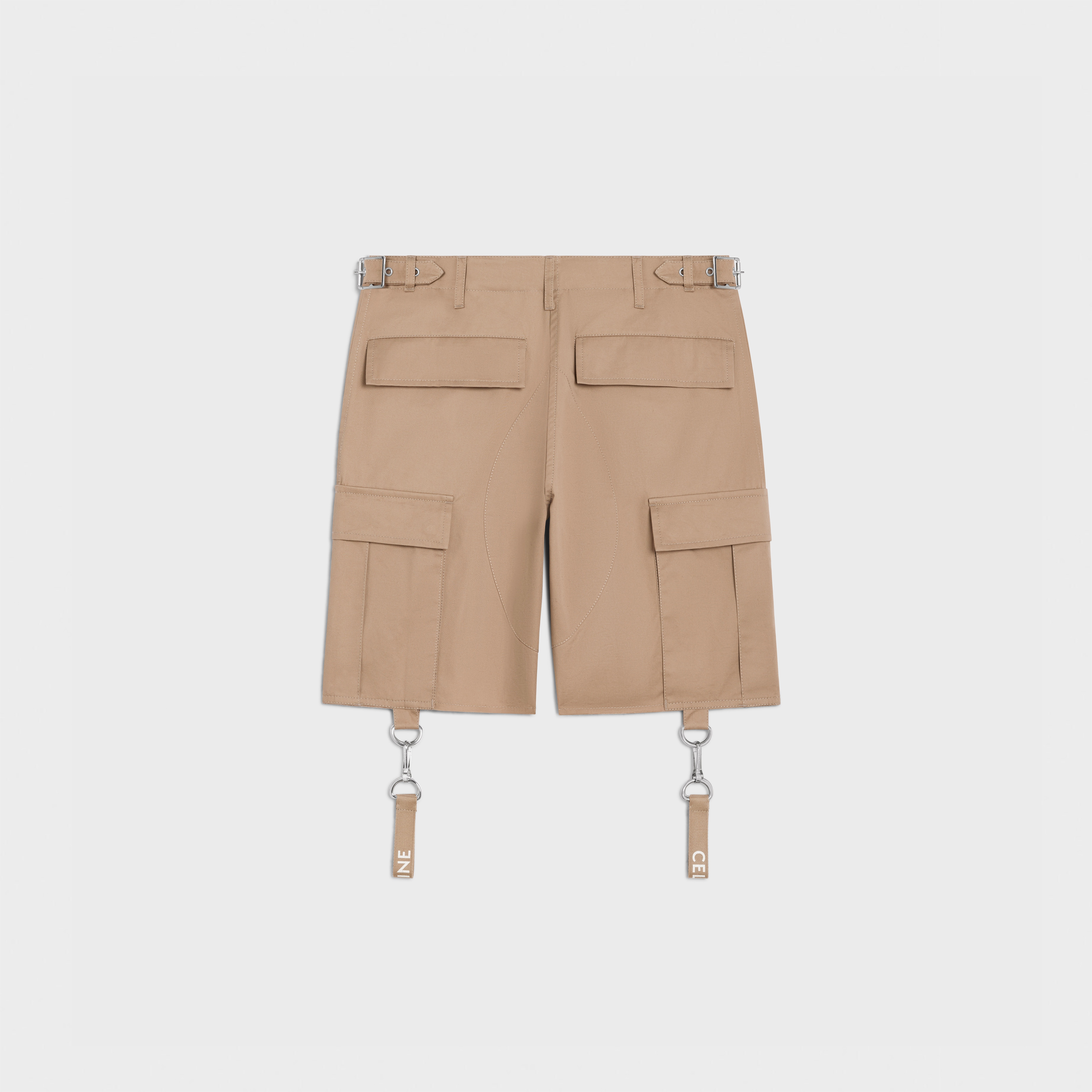 shorts with celine straps in cotton linen - 2