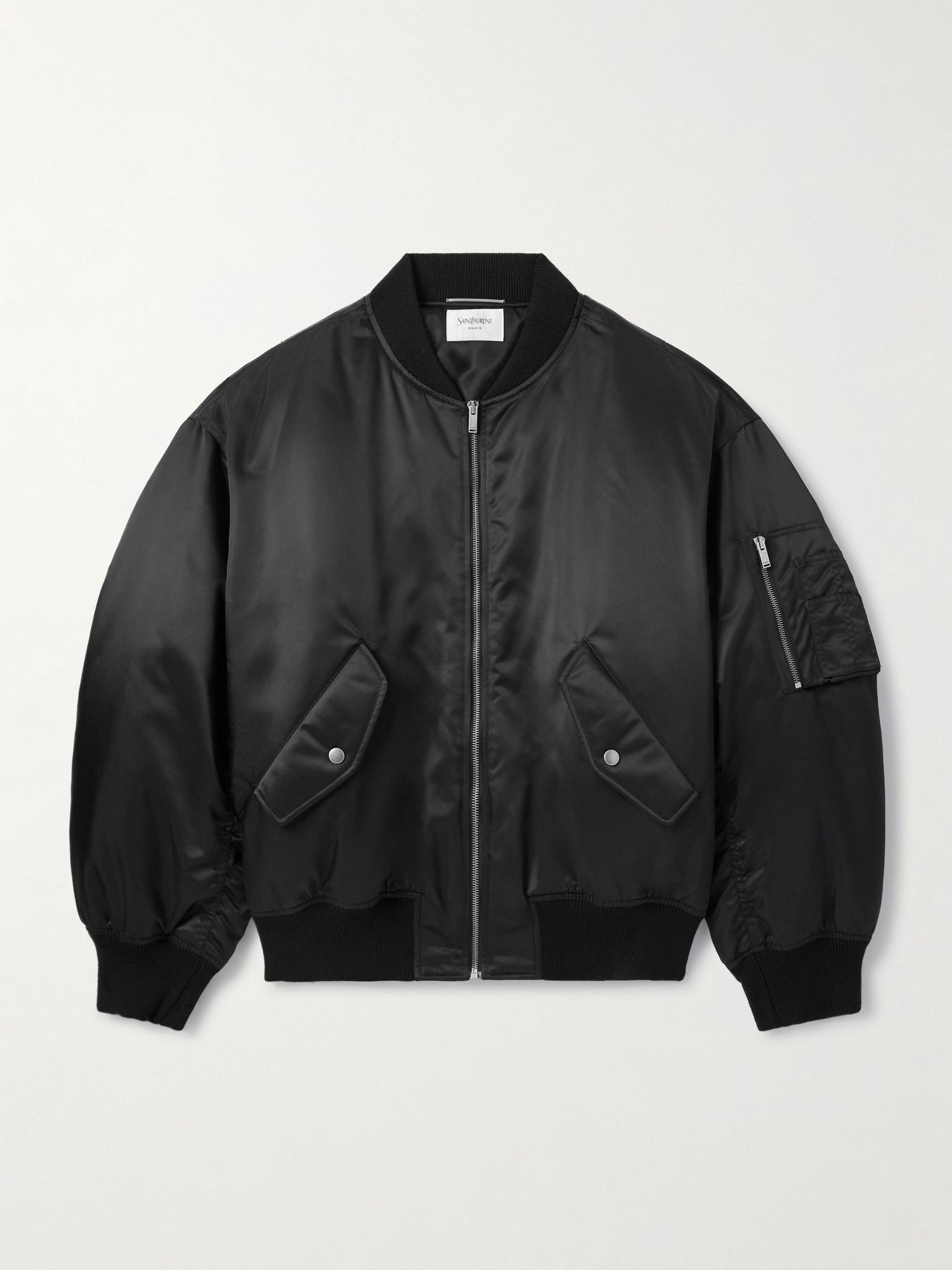 Recycled-Shell Bomber Jacket Black - 1