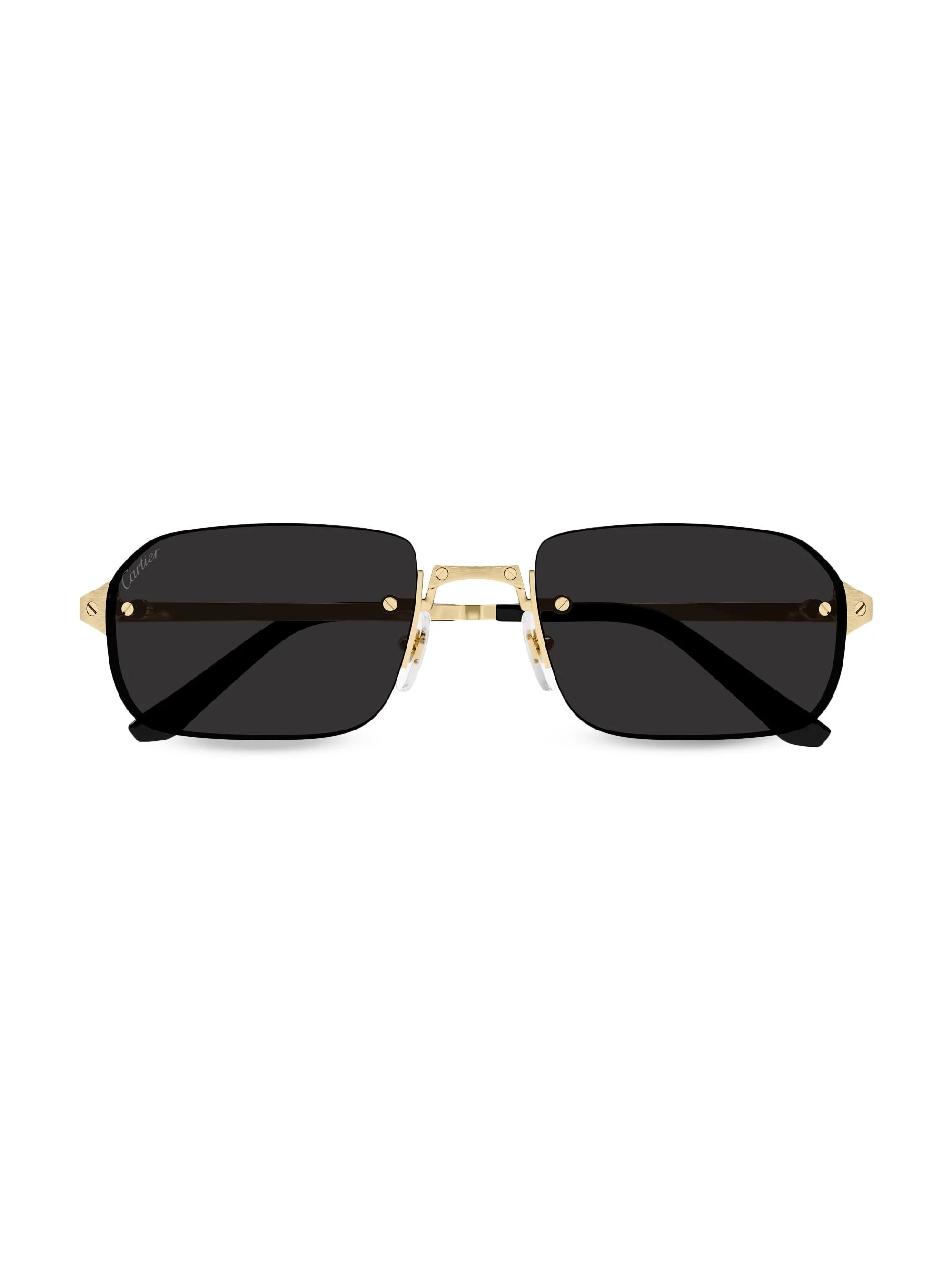 Men's Santos Classic 56MM Rectangular Sunglasses - Gold Black - 1