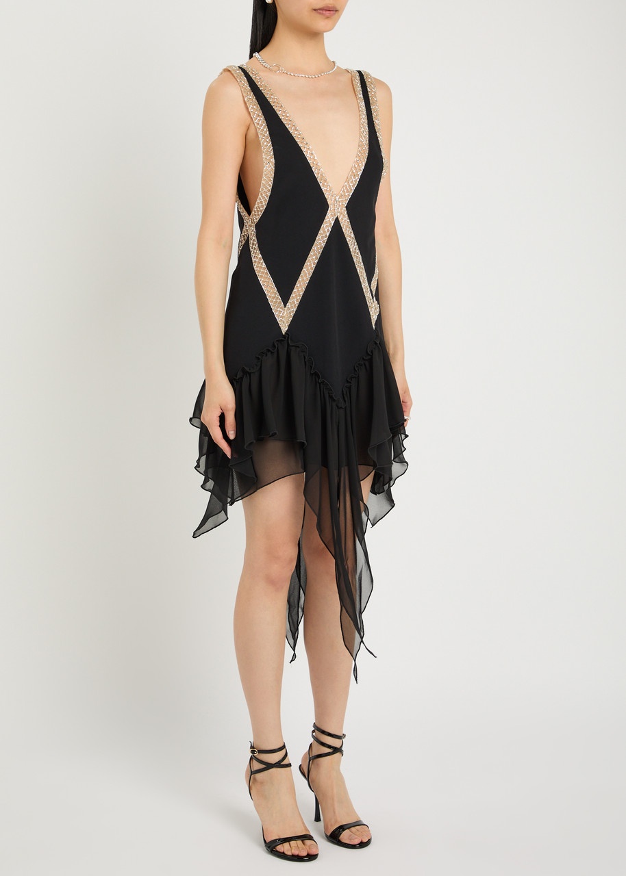 The Attico Crystal-embellished Crepe Mini Dress - 2