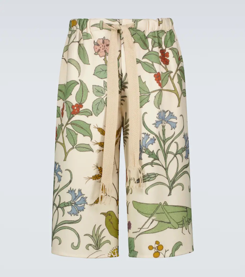 Floral printed drawstring shorts - 1