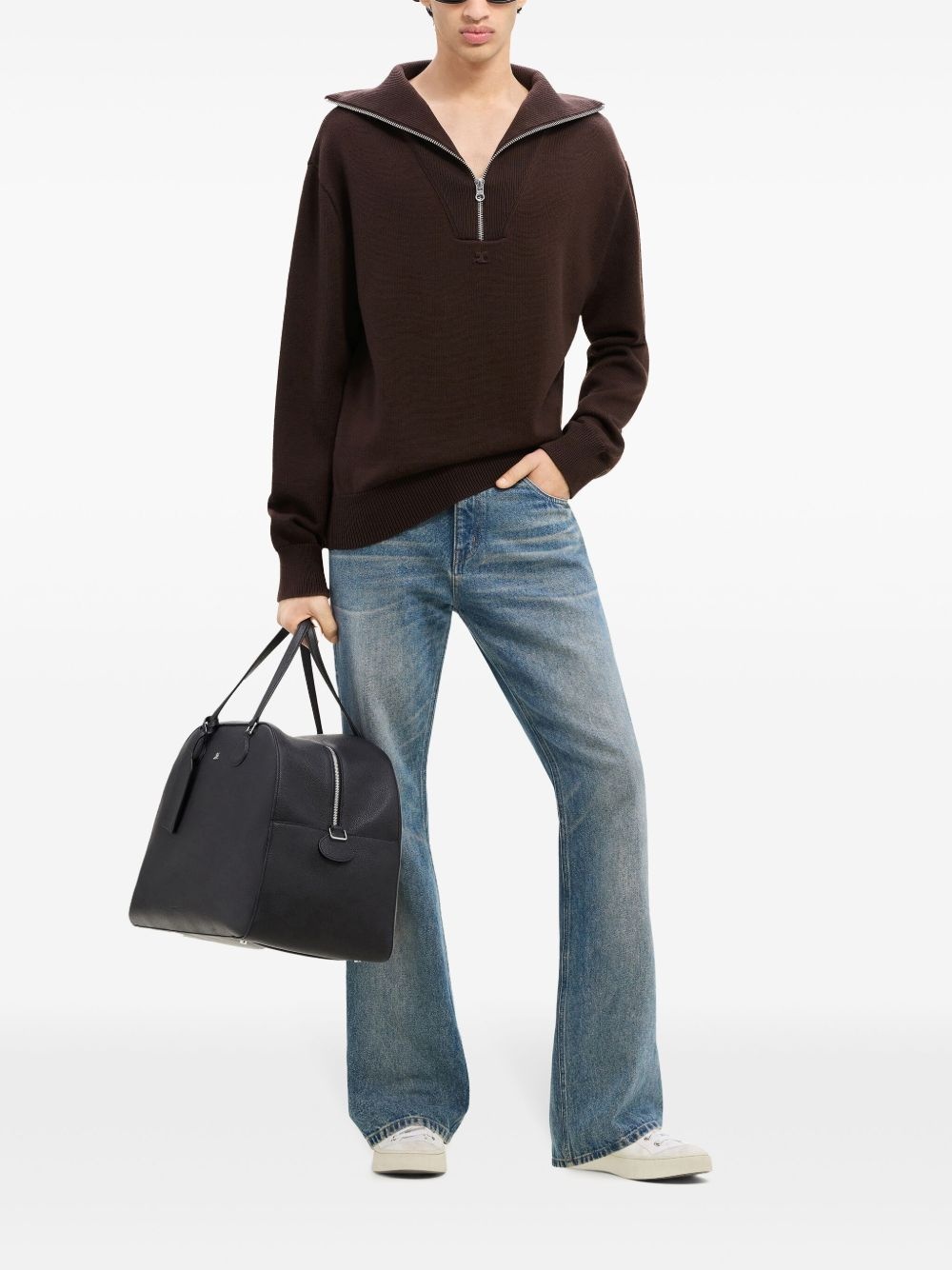 logo-embroidered wool sweater - 2