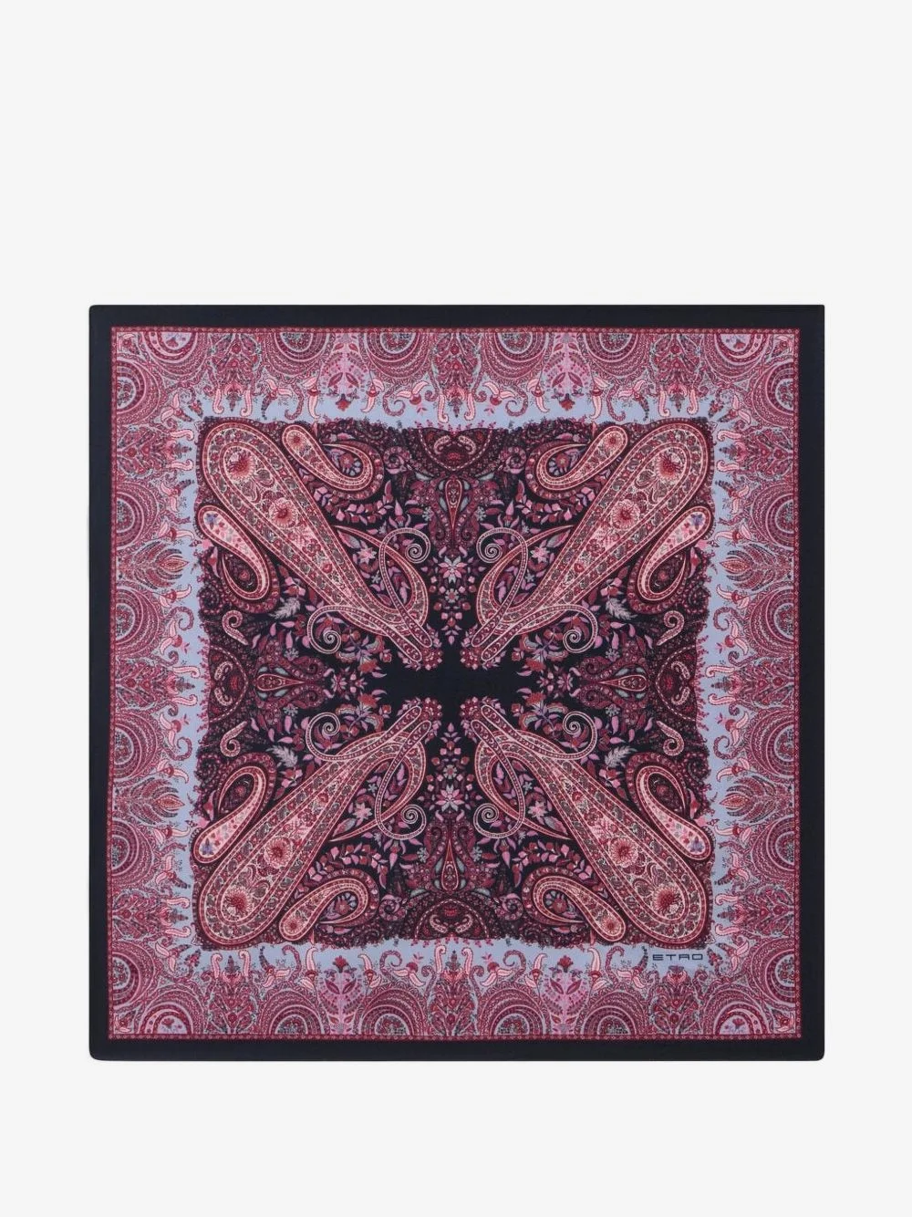 paisley-print square pocket silk scarf - 1