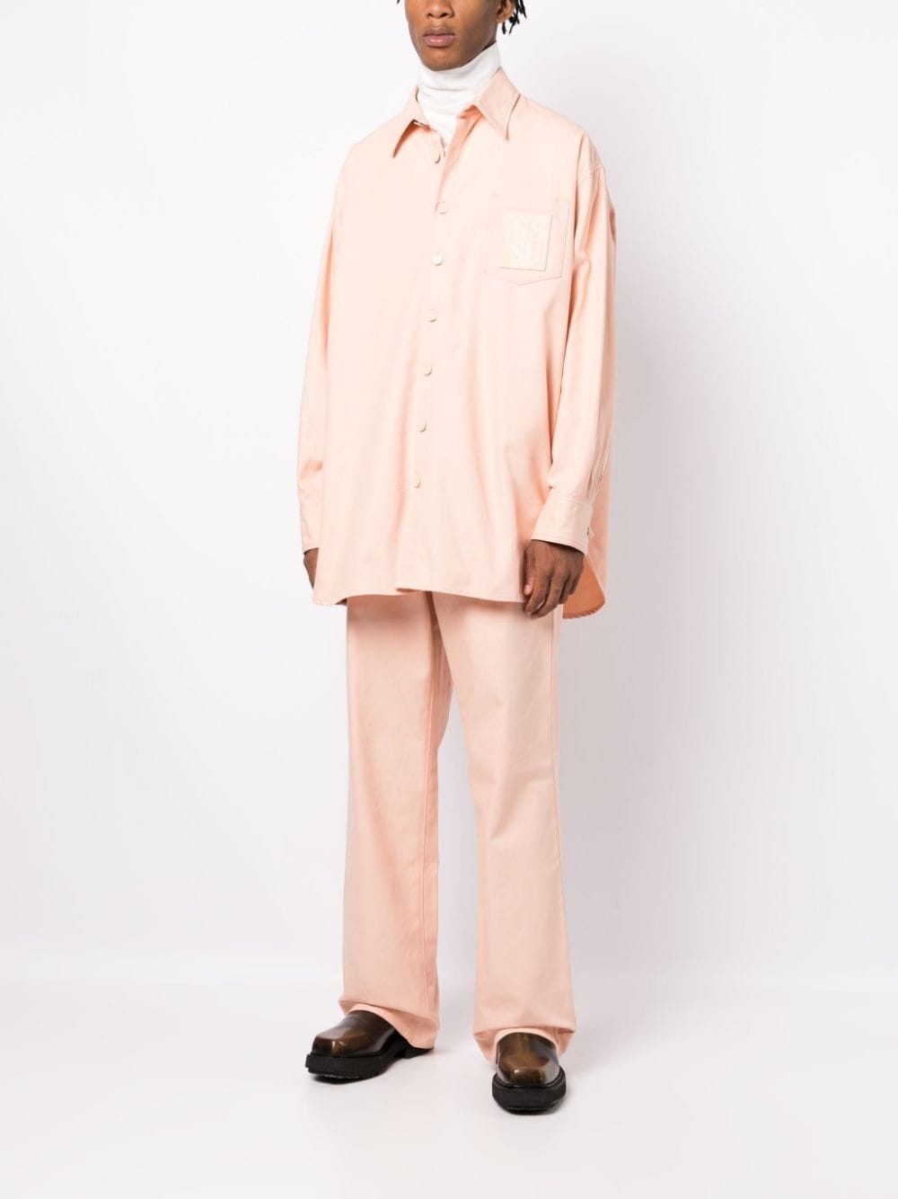 logo-patch cotton shirt - 2
