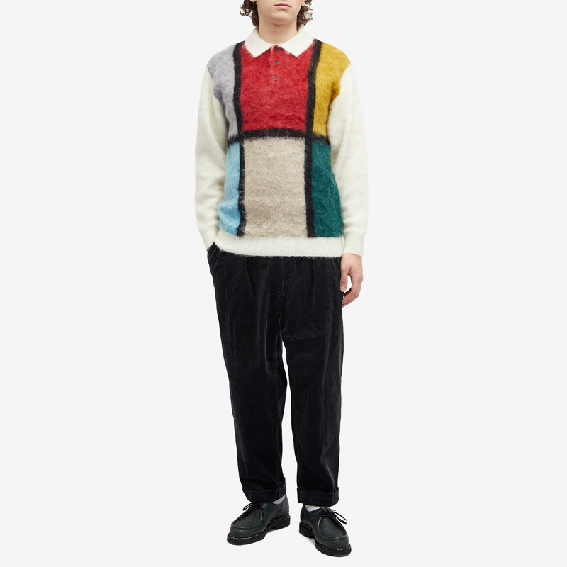BEAMS PLUS Beams Plus Long Sleeve Colour Block Knit Polo outlook
