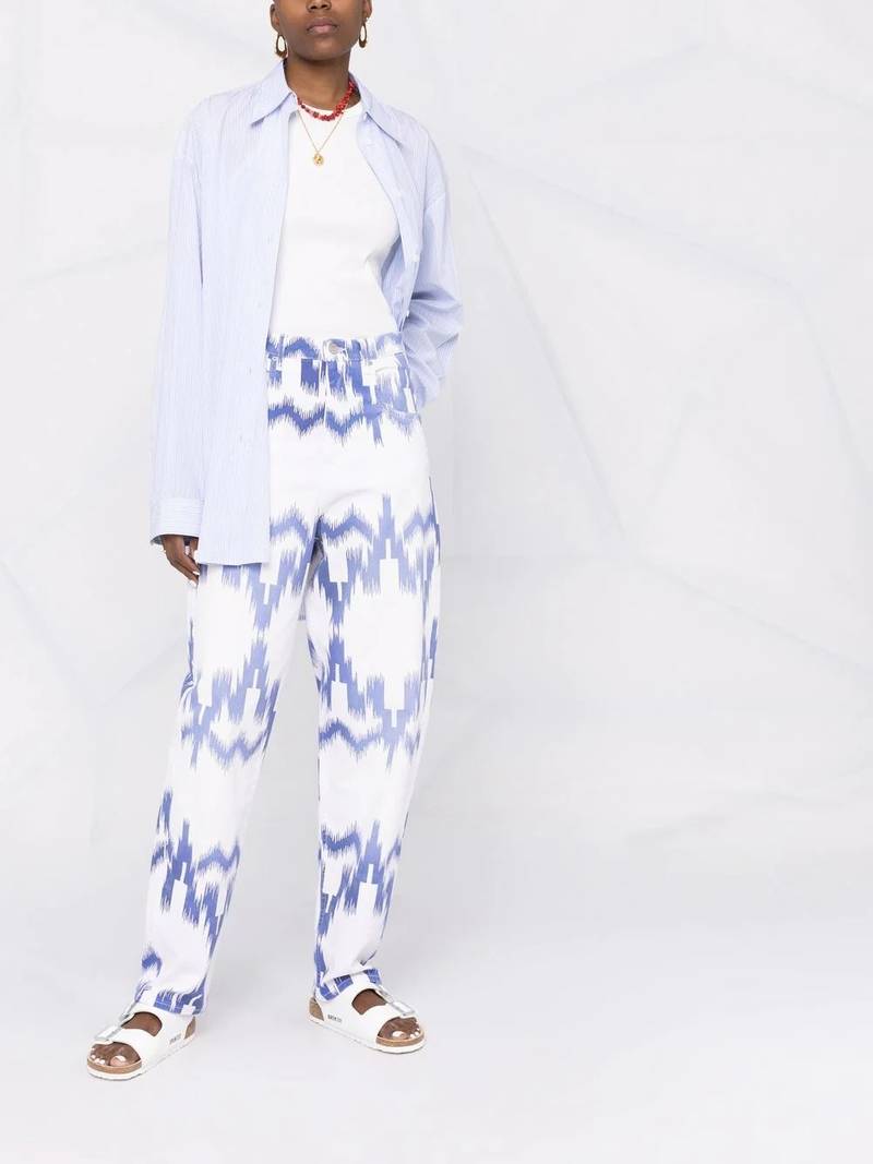 Isabel Marant Étoile Corfy patterned balloon-leg jeans outlook