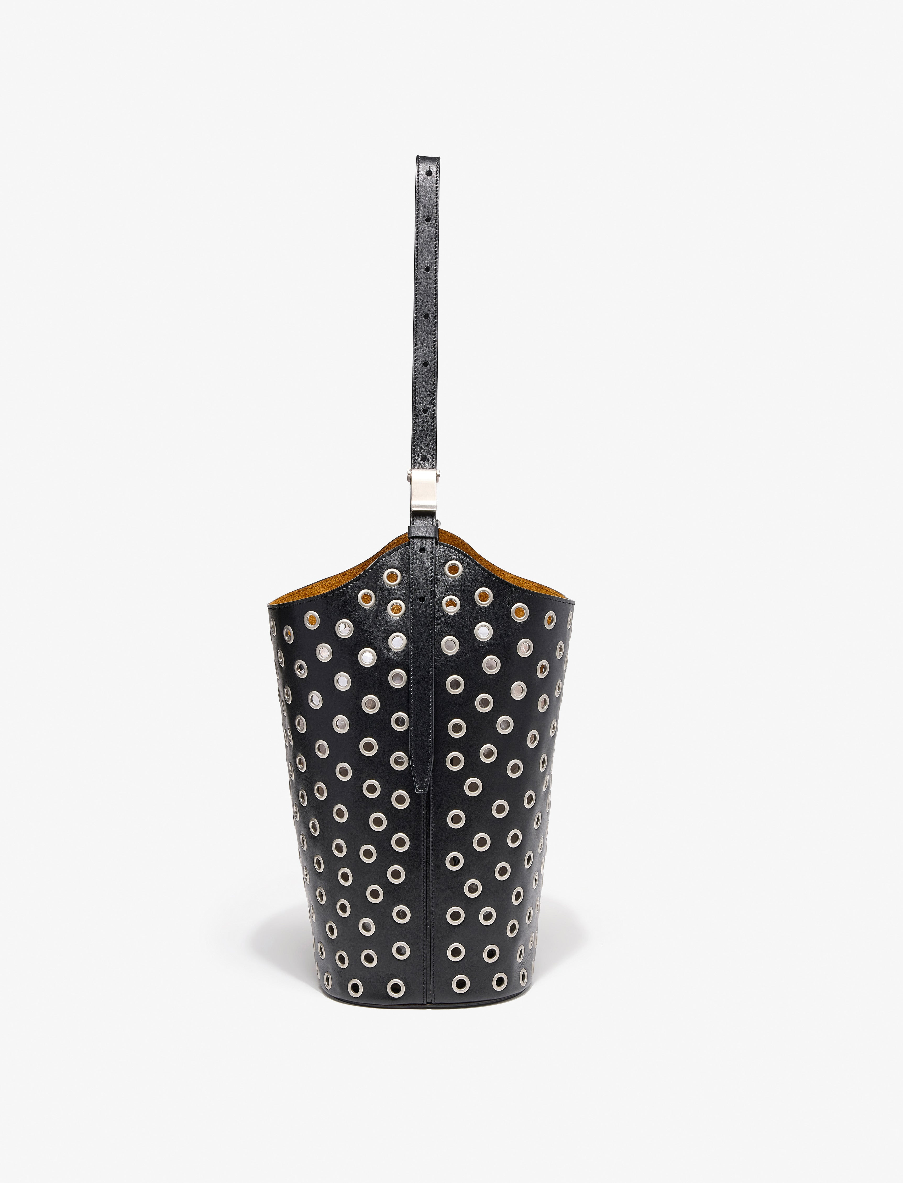 Brant Bucket Bag in Eyelet Covered Smooth Calf - 10
