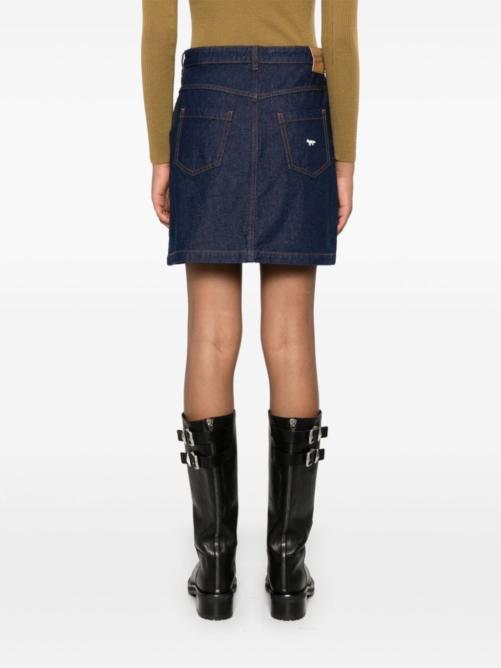 button-up denim mini skirt - 4
