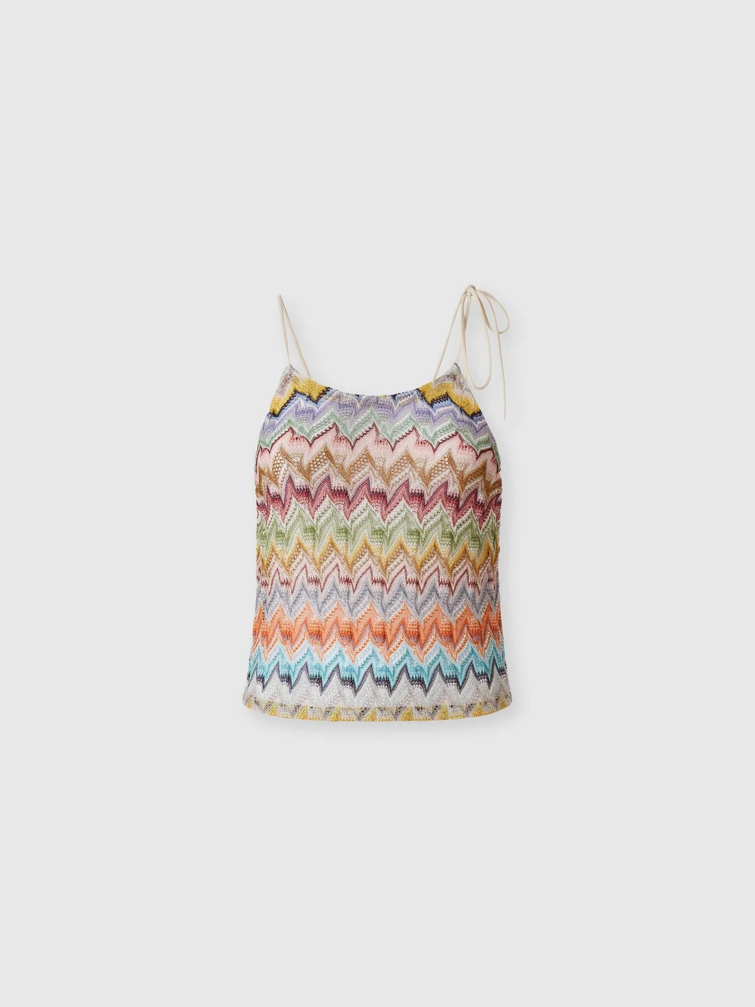 Viscose lamé top with thin straps - 1