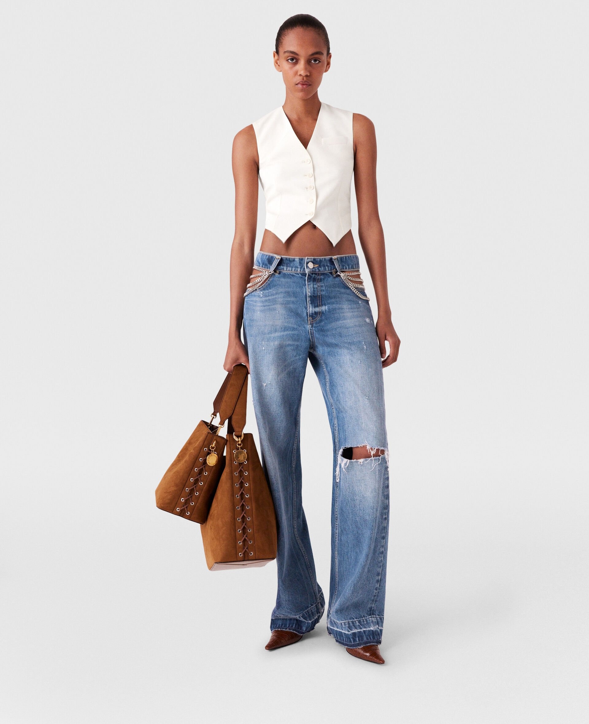 Cropped Tailored Wool Vest - 6