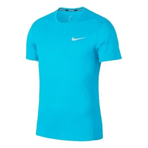 Nike Cool Mylar Breathable Running Quick Dry Short Sleeve Blue 892995-482 - 1