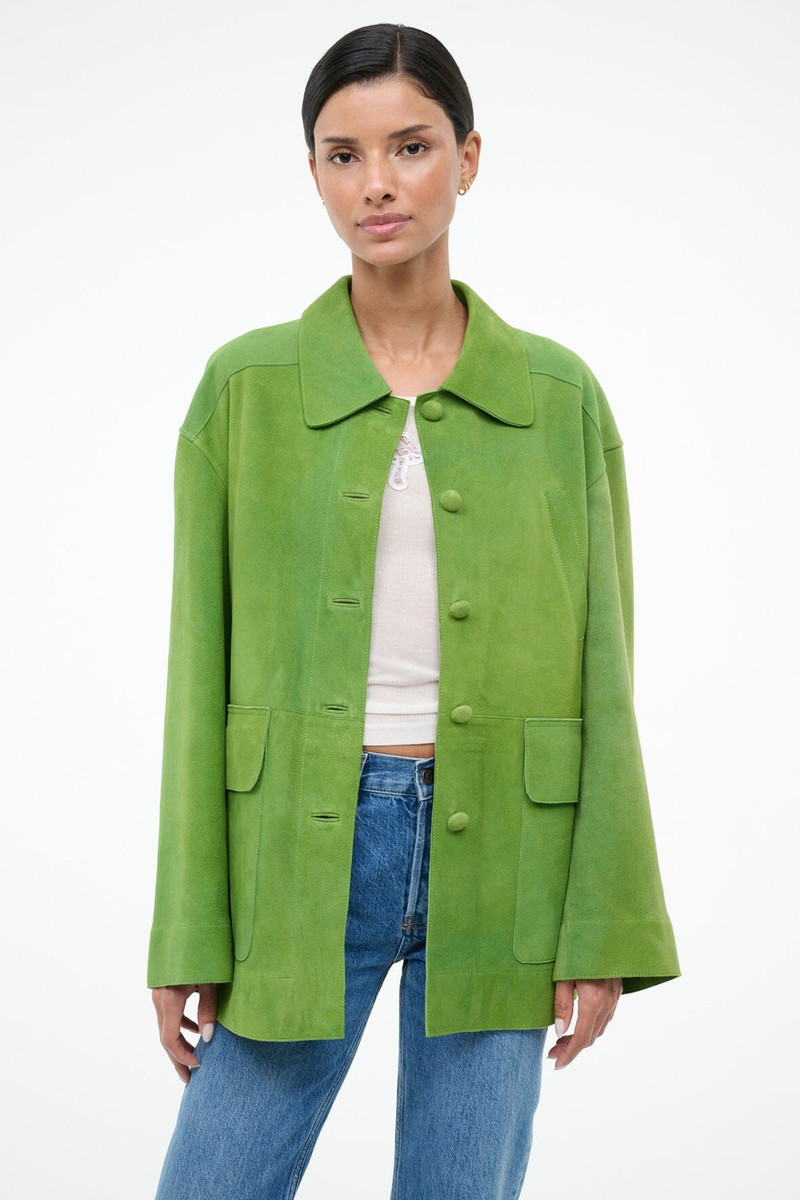 STAUD ROXANNE SUEDE JACKET LEAF SUEDE 3