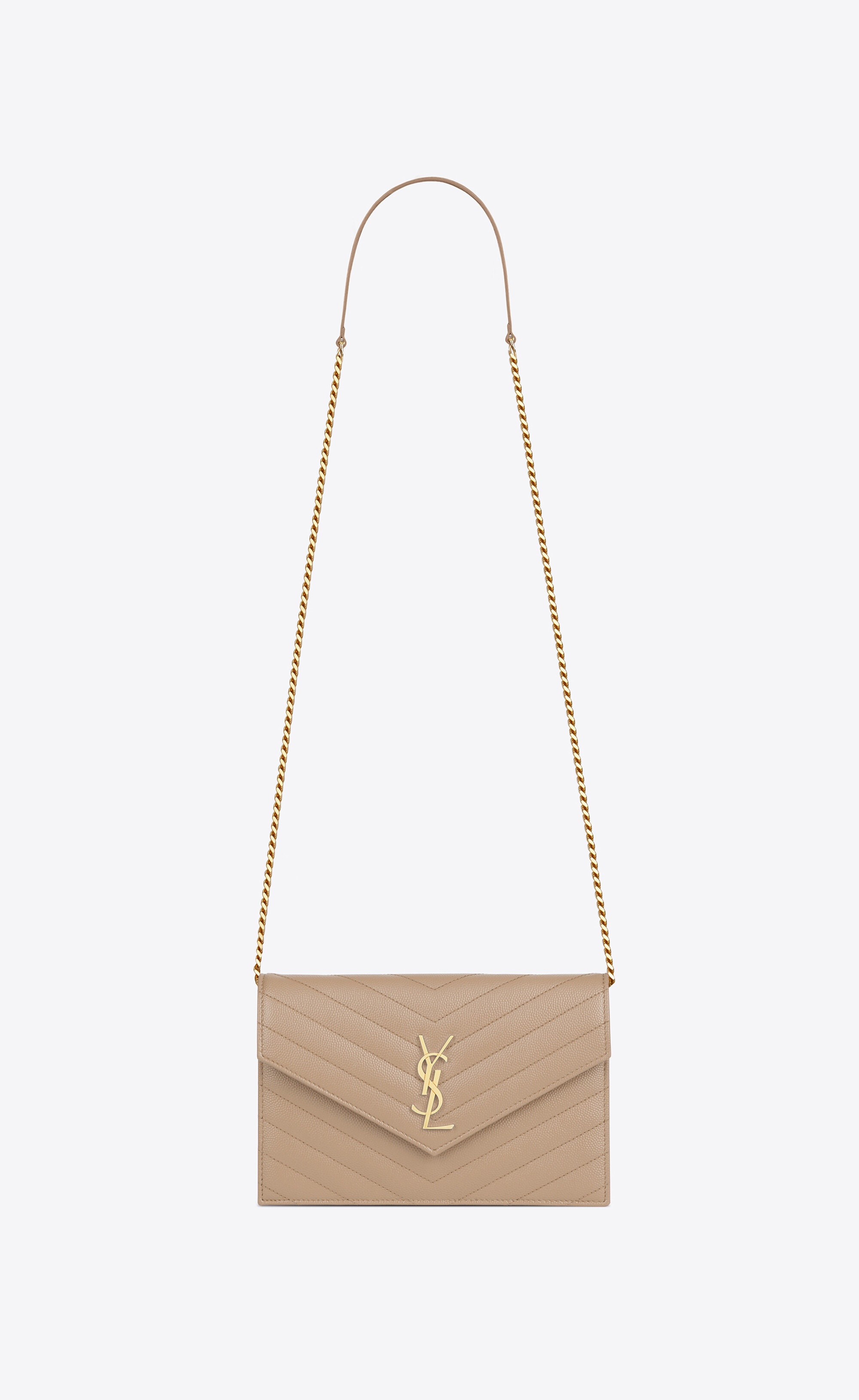 SAINT LAURENT cassandre saint laurent matelassé envelope chain