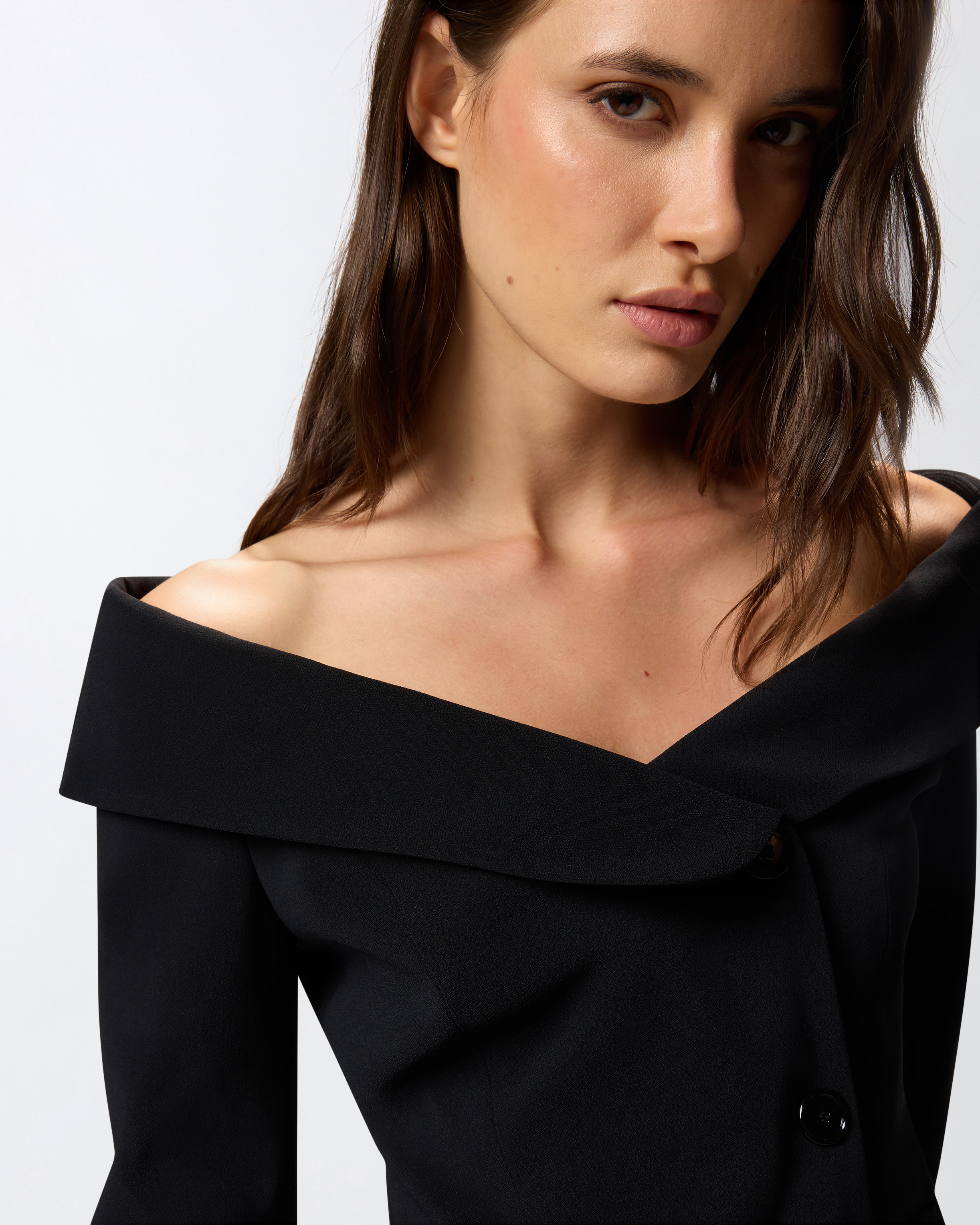 SLIM-FIT JACKET WITH OPEN SHOULDERS - 5