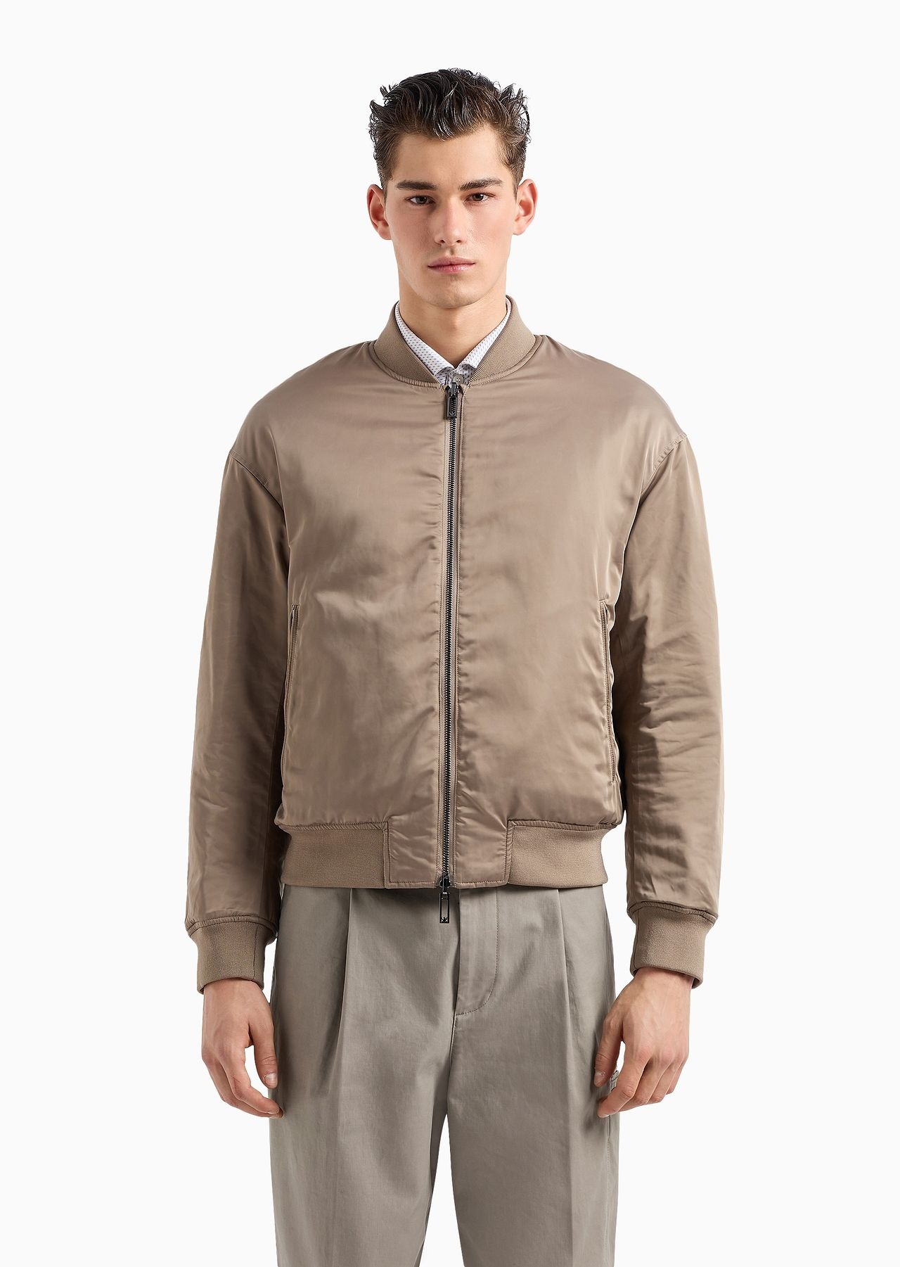 Reversible bomber jacket in quilted technical satin - 6