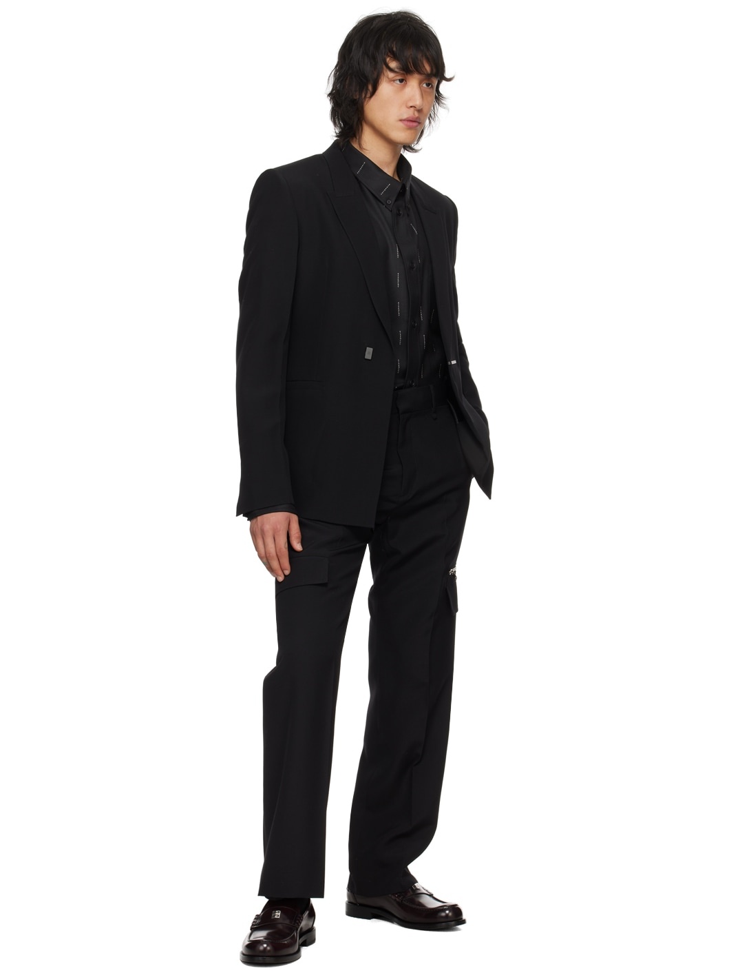 Black Zip Cargo Pants - 4