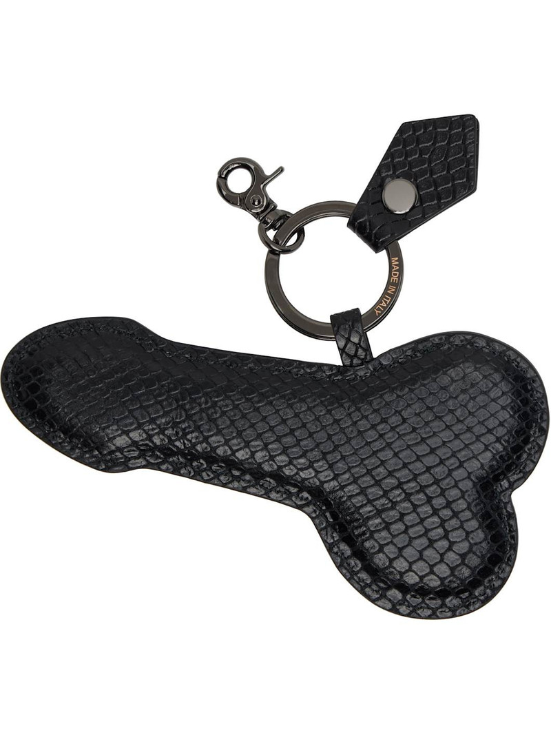 Vivienne Westwood Black Snake Embossed 'Penis' Keychain outlook