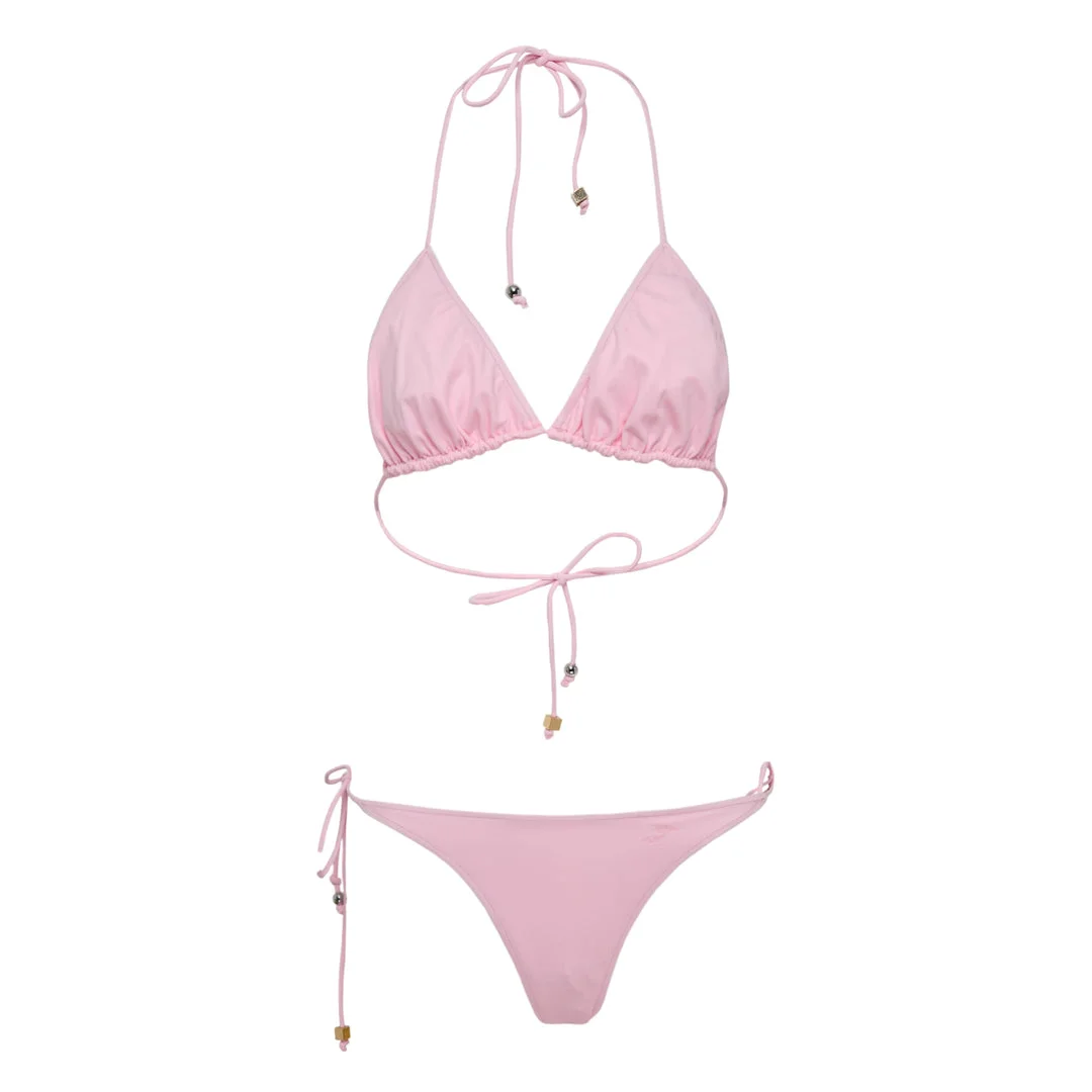 Polka Dot Triangle Bikini Set - 1