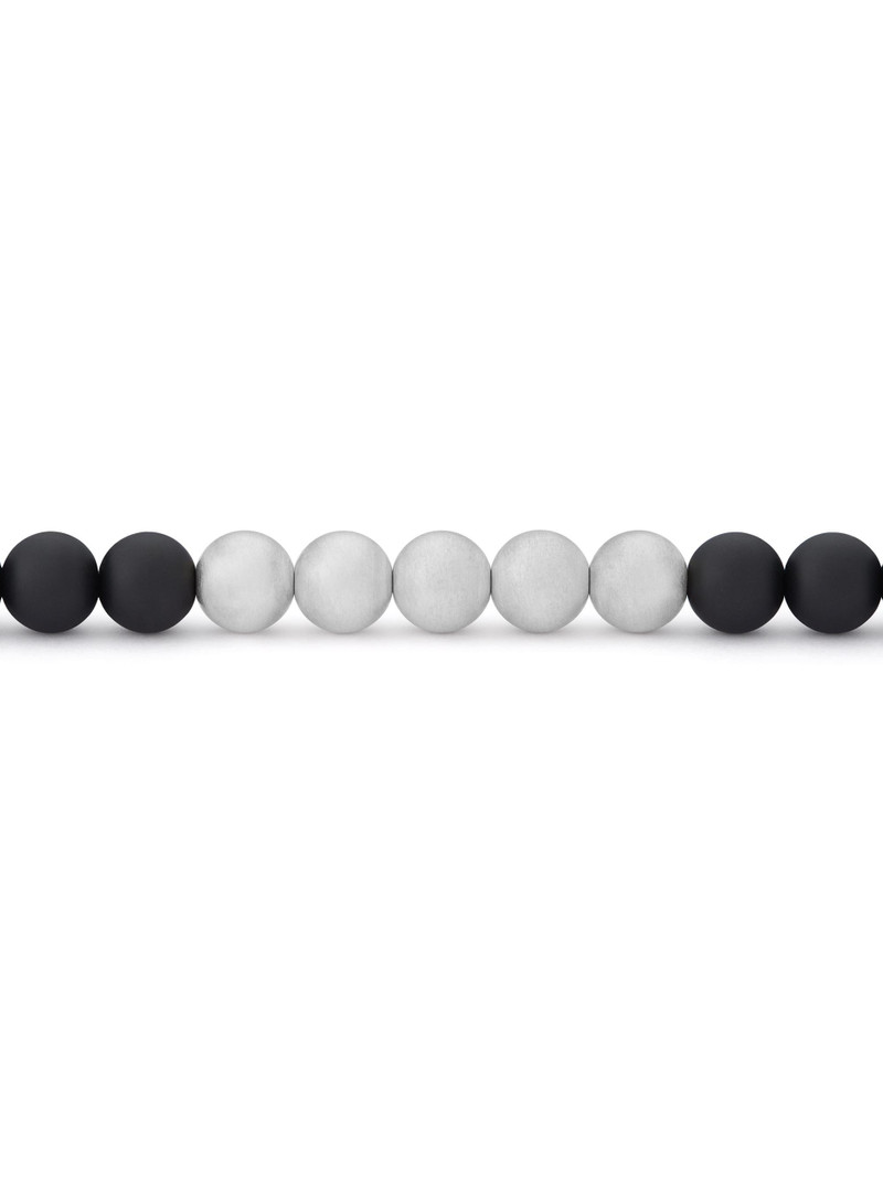 Men's Unisex 31G Brushed Black Ceramic, Stainless Steel, & Titanium Beaded Bracelet - Black 4