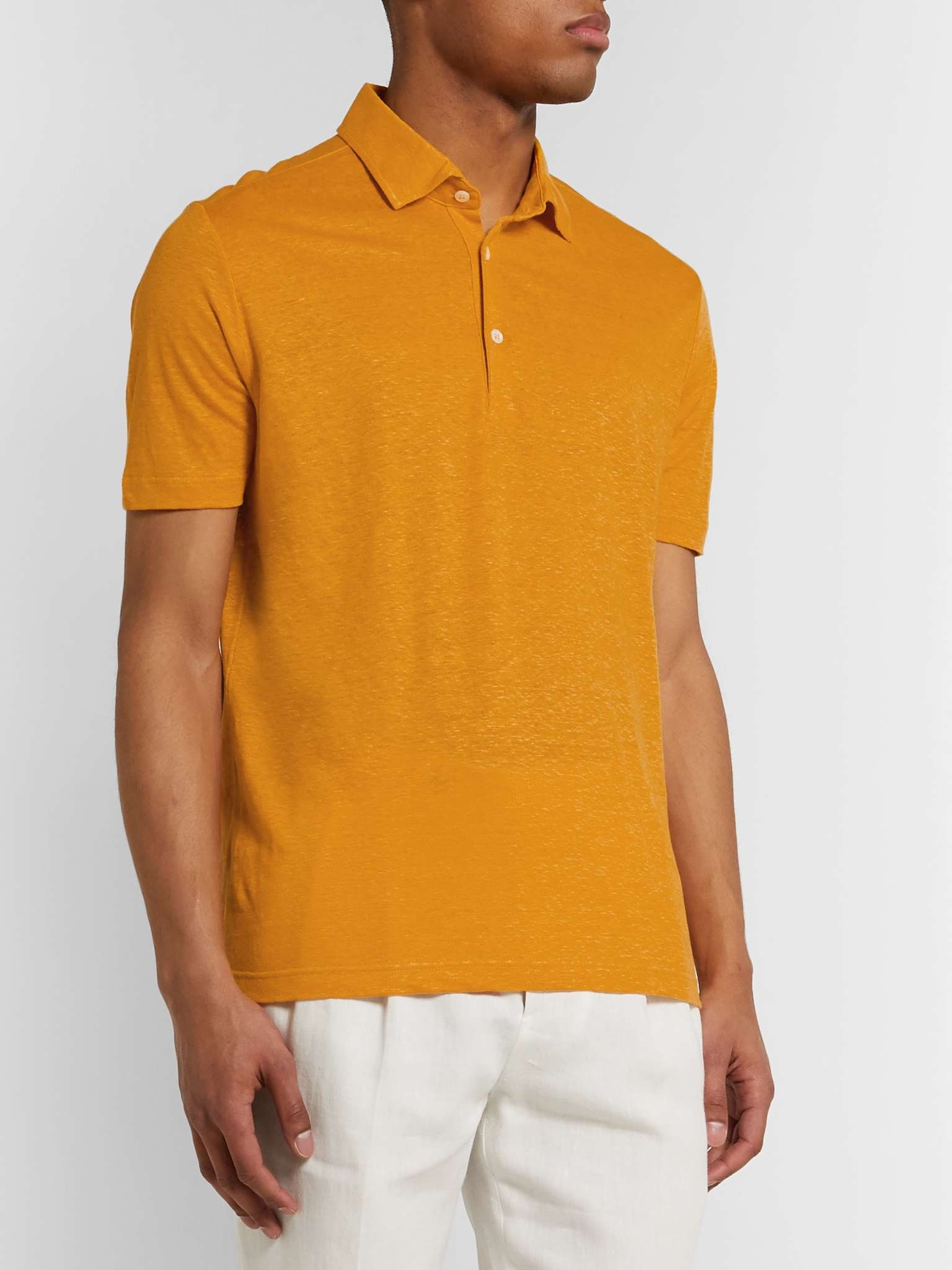 Linen-Jersey Polo Shirt - 10