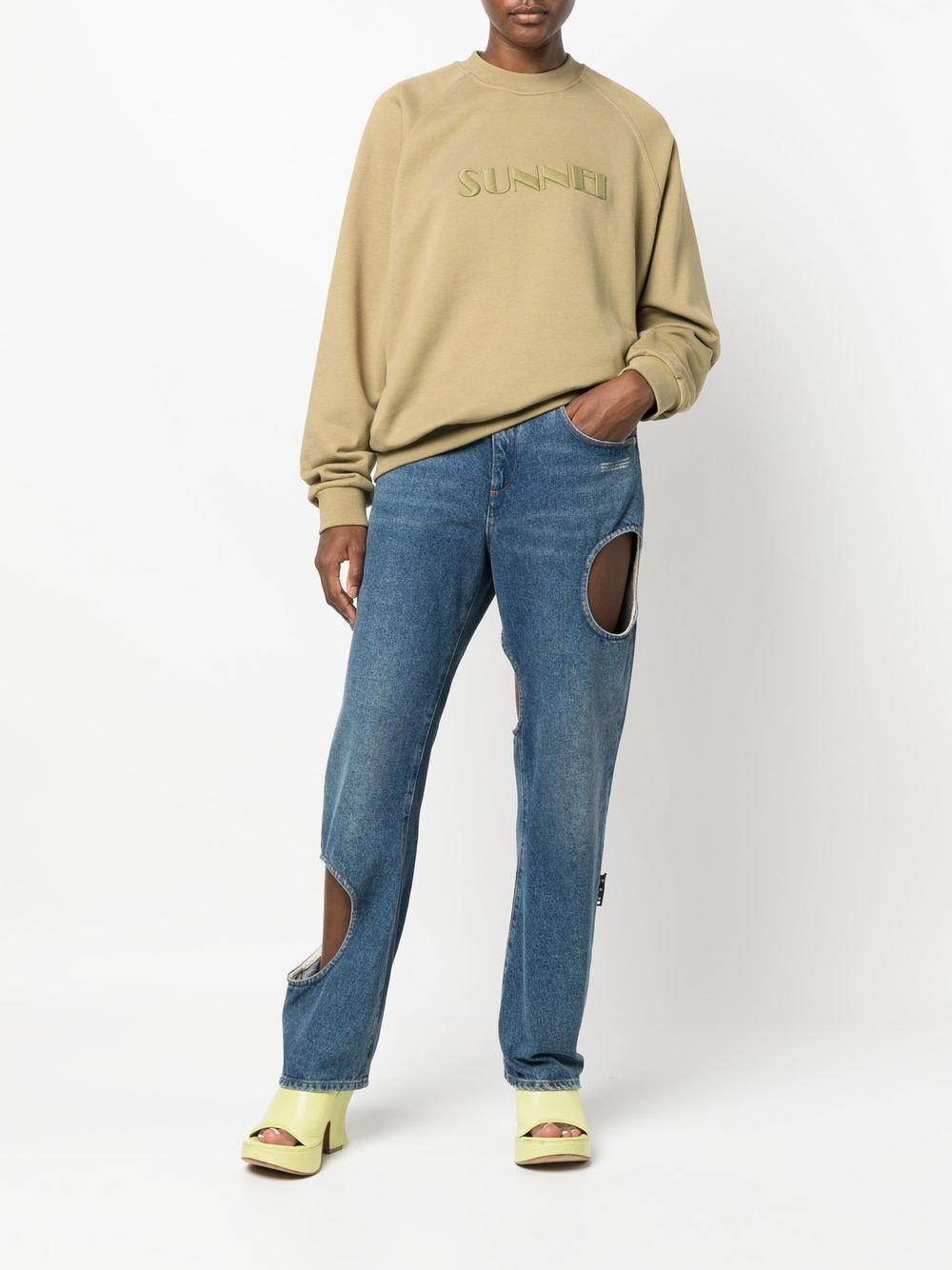 logo-embroidered crew-neck sweatshirt - 2