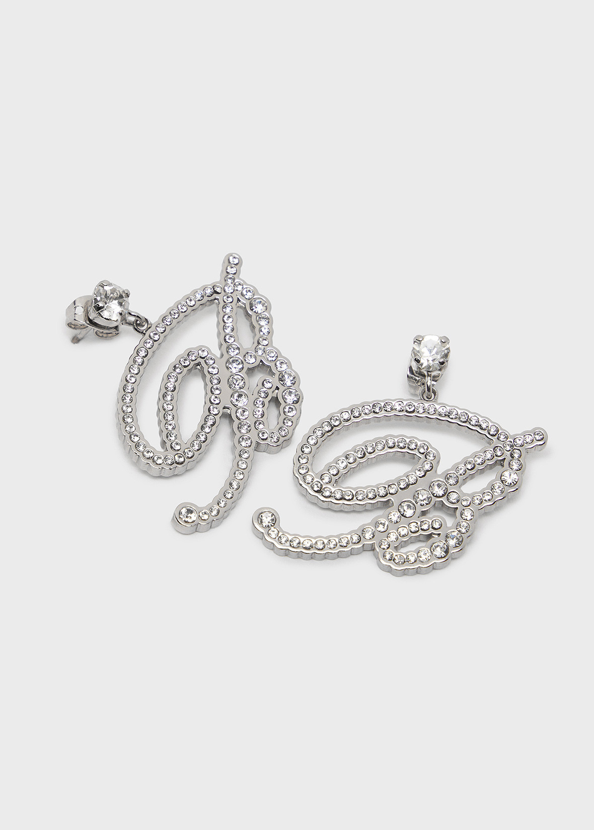 STUD EARRINGS WITH B MONOGRAM IN RHINESTONES - 2