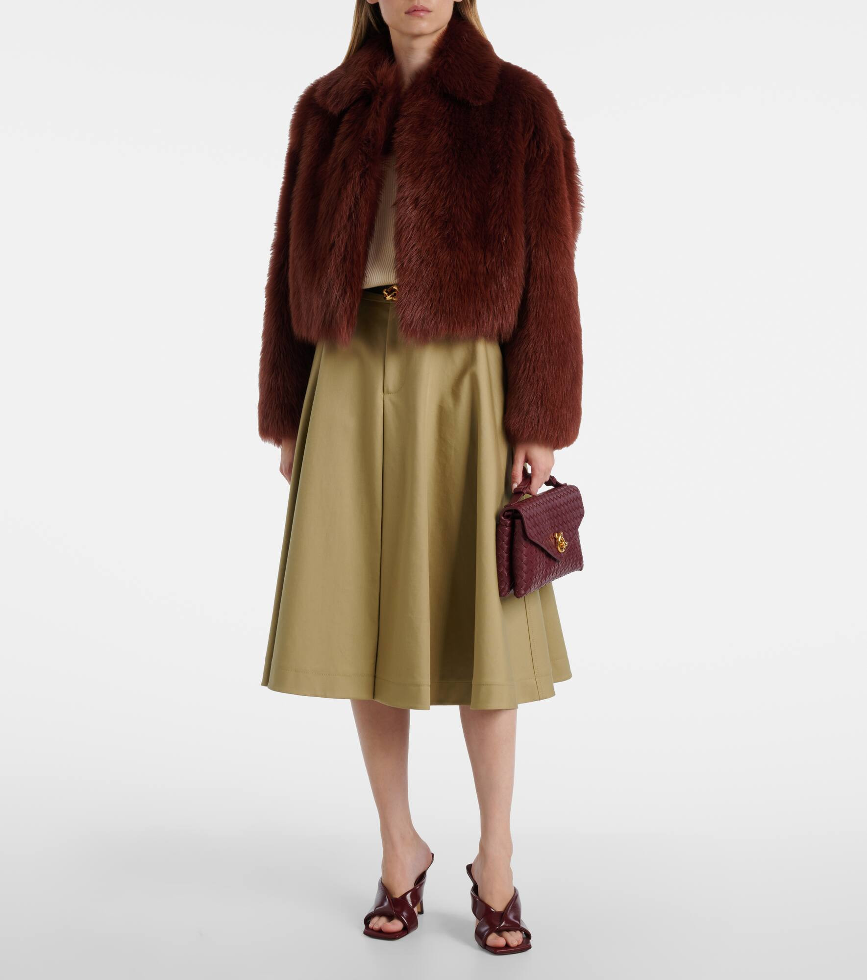 Cropped shearling jacket - 2