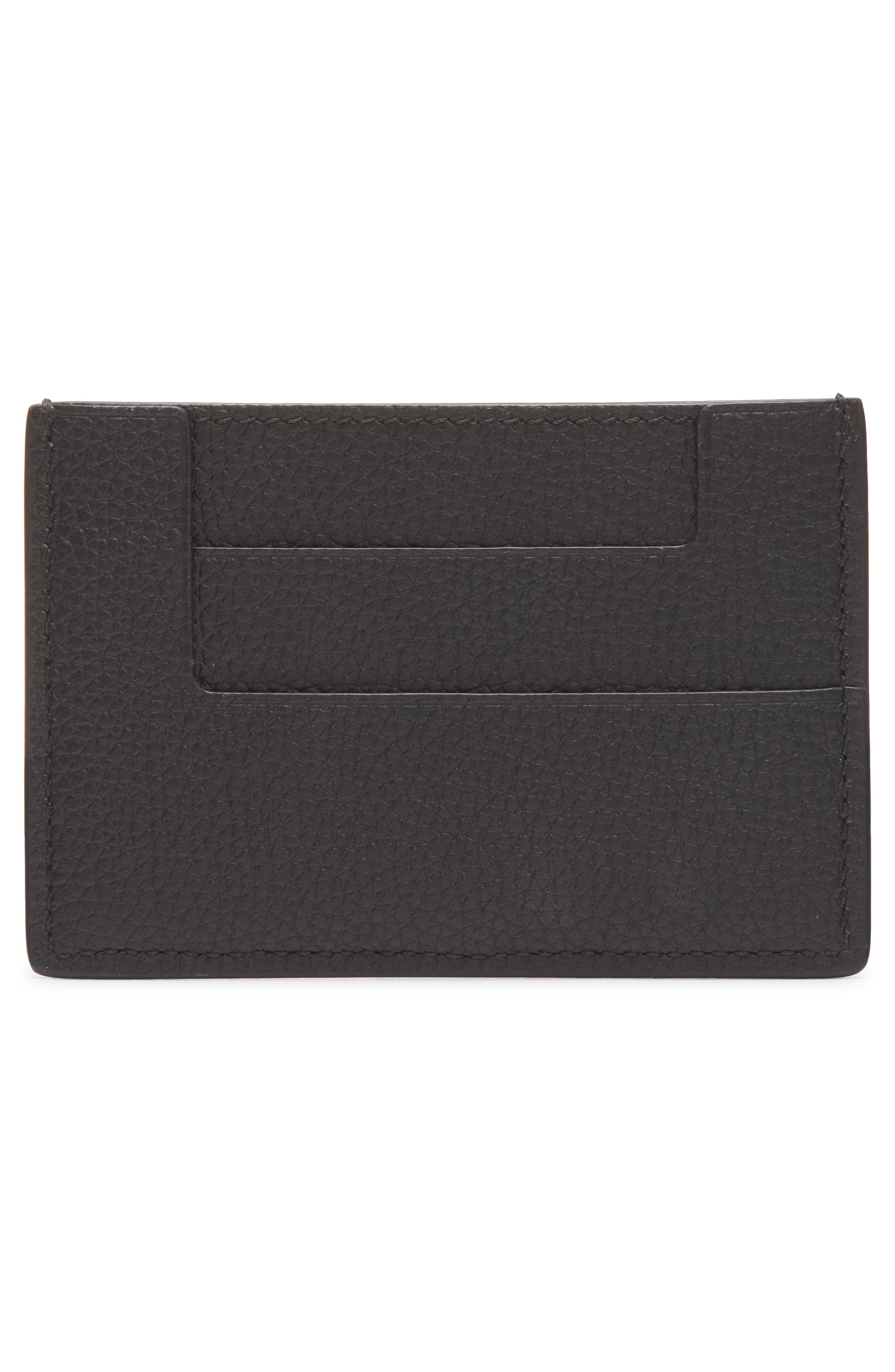 TOM FORD Grained Leather Card Holder in 1N001 Black at Nordstrom - 3