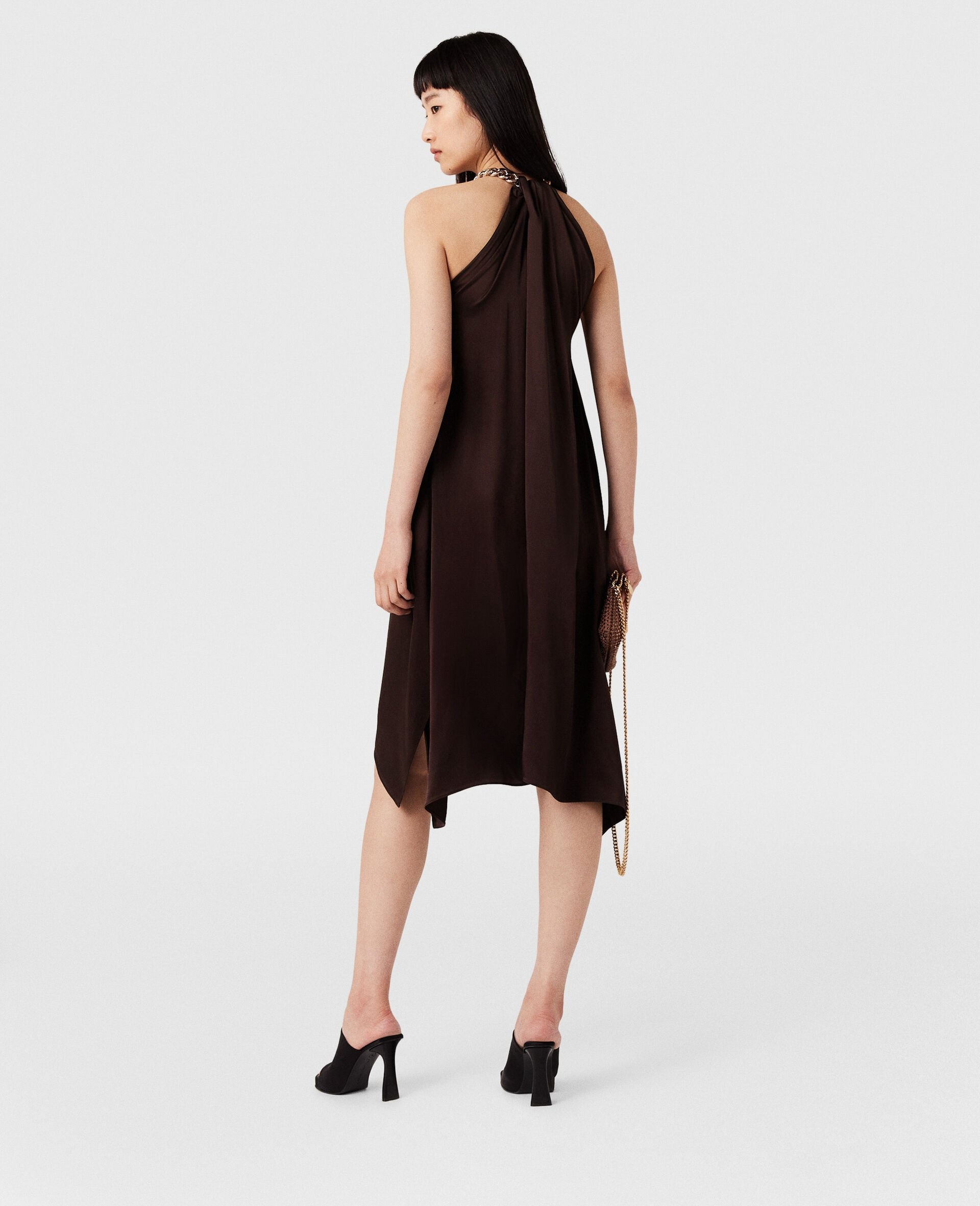 Chain Halterneck Satin Midi Dress - 3