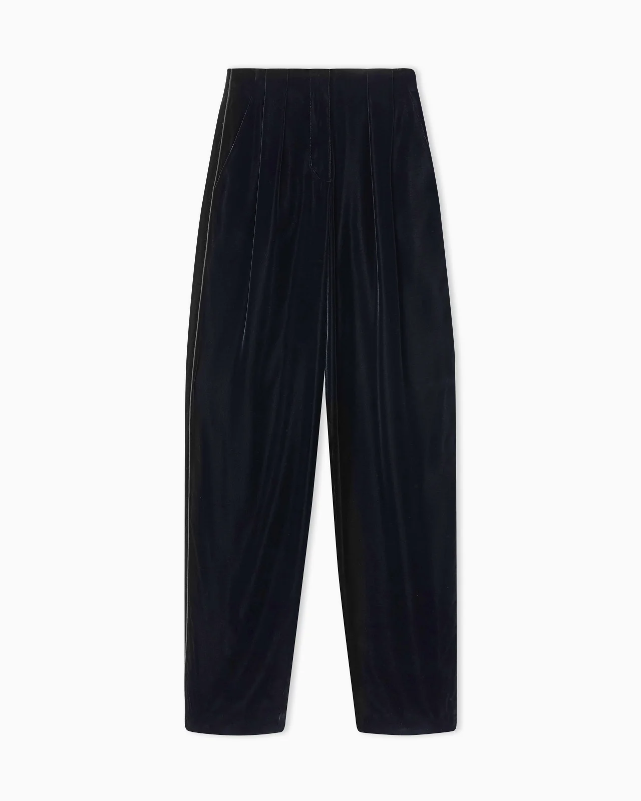 STRAIGHT-CUT VELVET TROUSERS - 1
