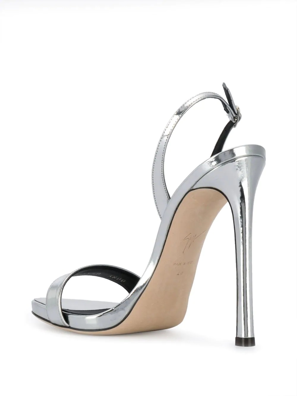 metallic open-toe heeled sandals - 3