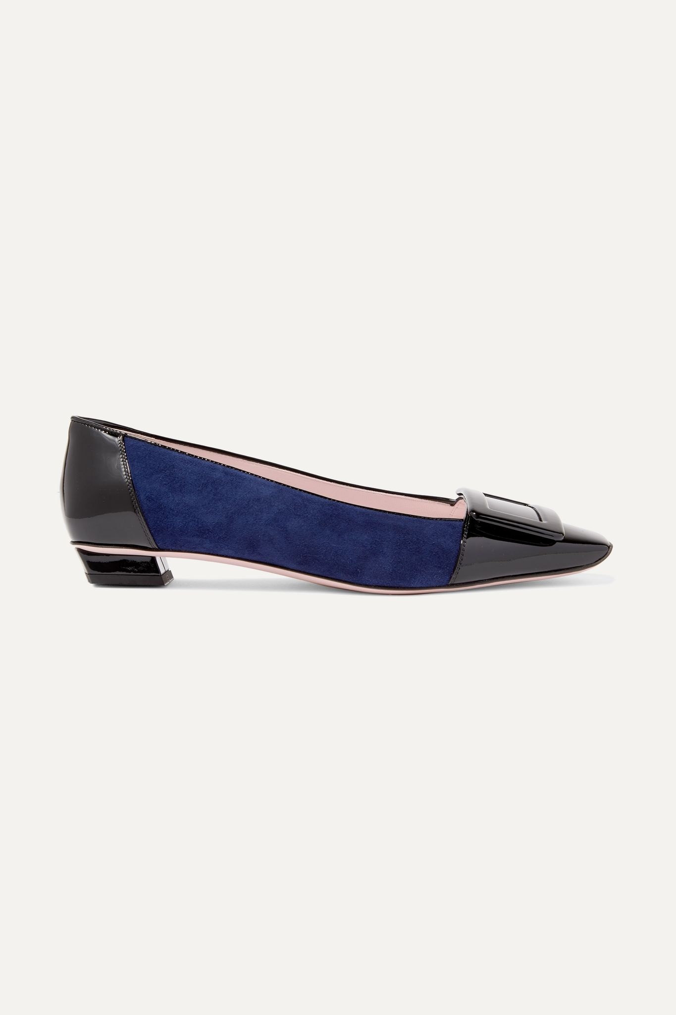 Belle Vivier patent-leather and suede ballet flats - 1