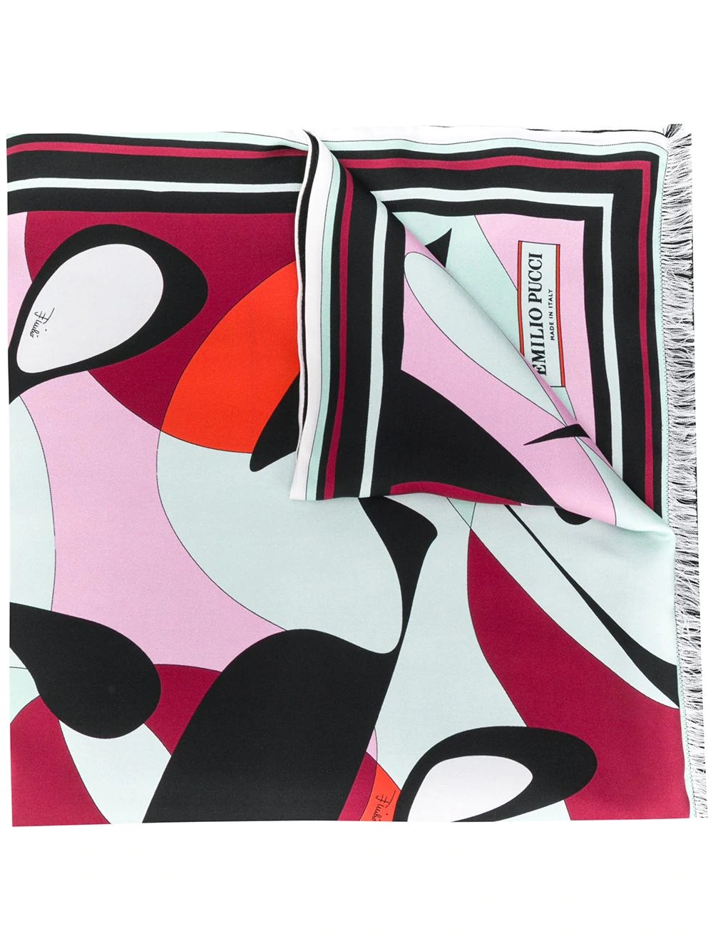 Alex Print Rectangular Silk Scarf - 1