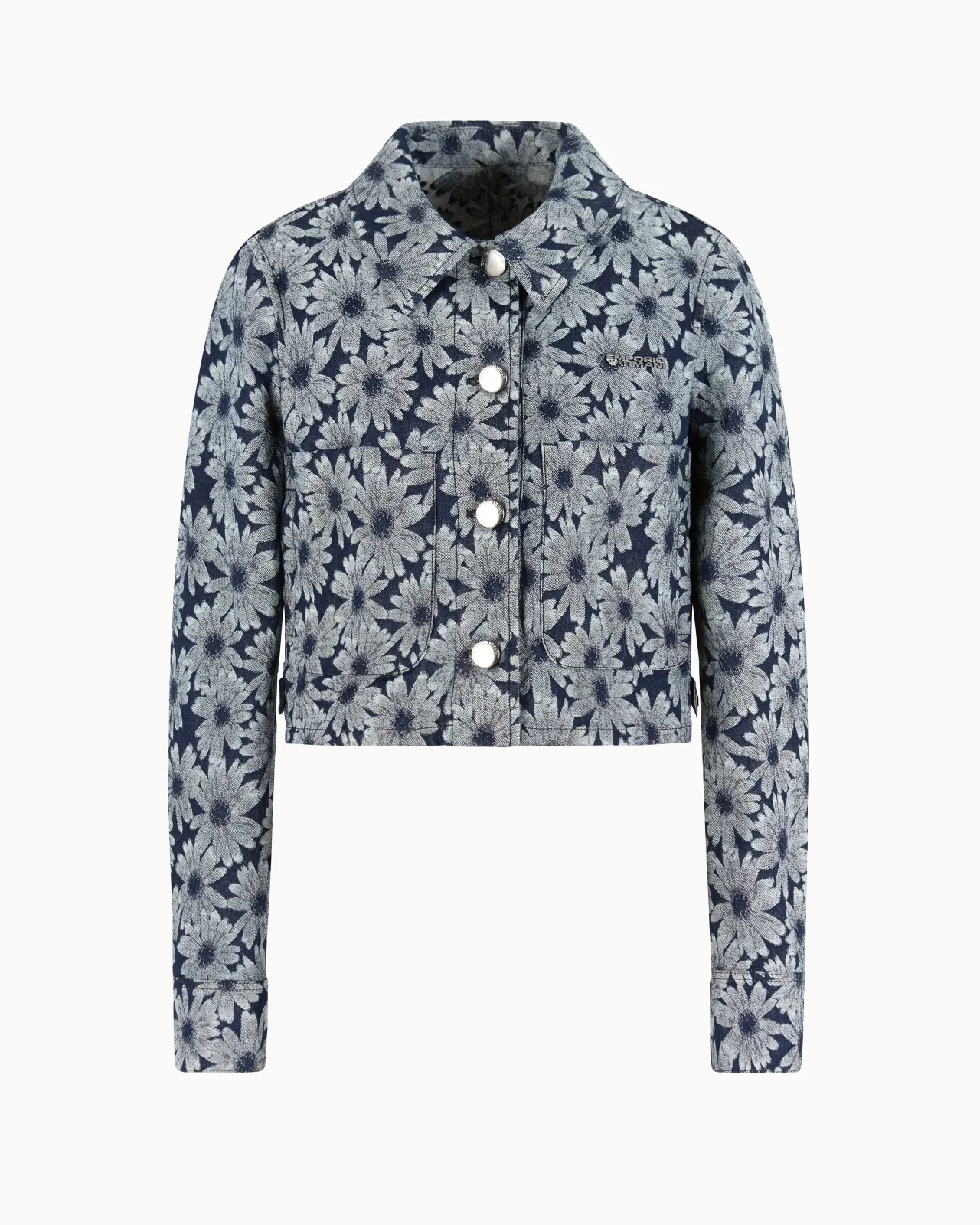 ASV DENIM JACKET WITH ALL-OVER JACQUARD DAISIES FROM THE PEACE CAPSULE COLLECTION - 1