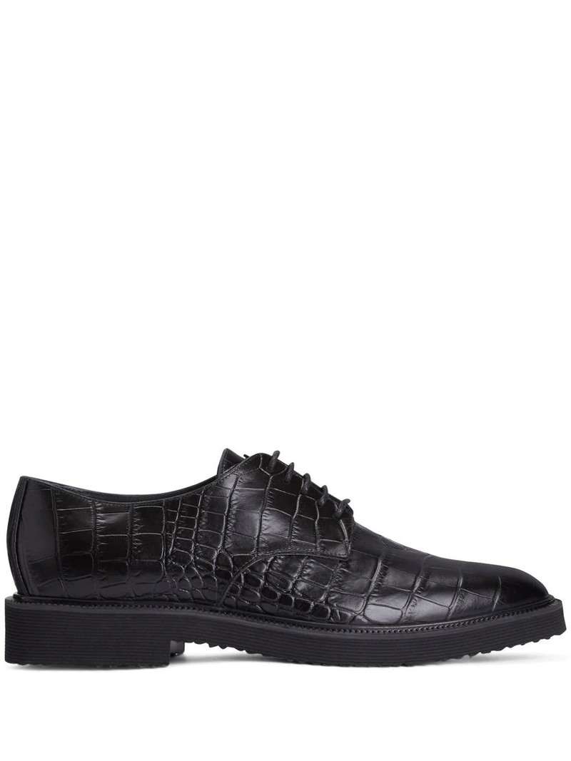 crocodile-effect leather Oxfords 1
