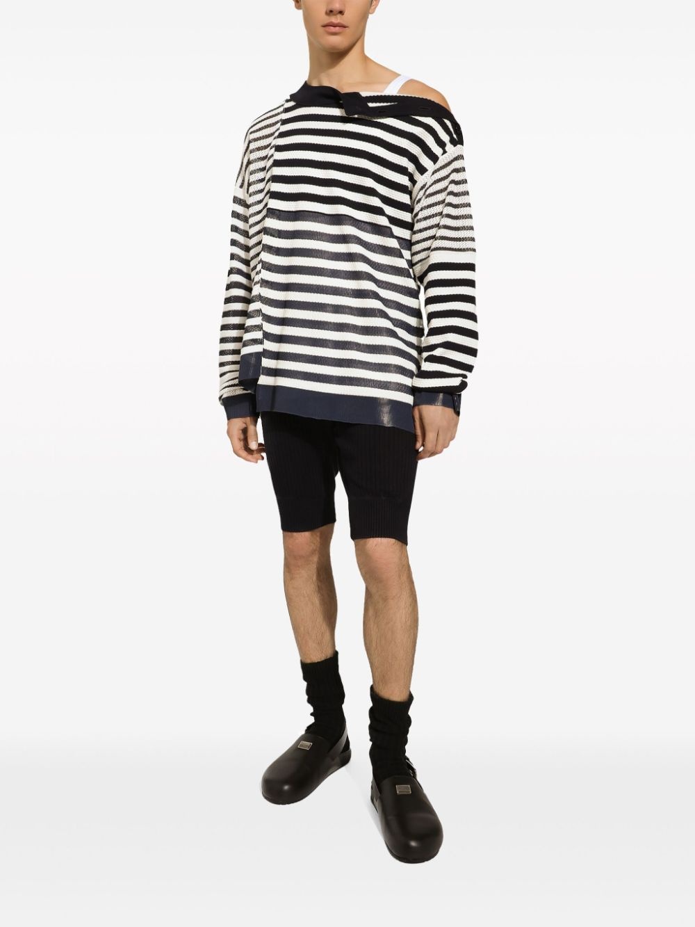 asymmetric striped jumper - 3