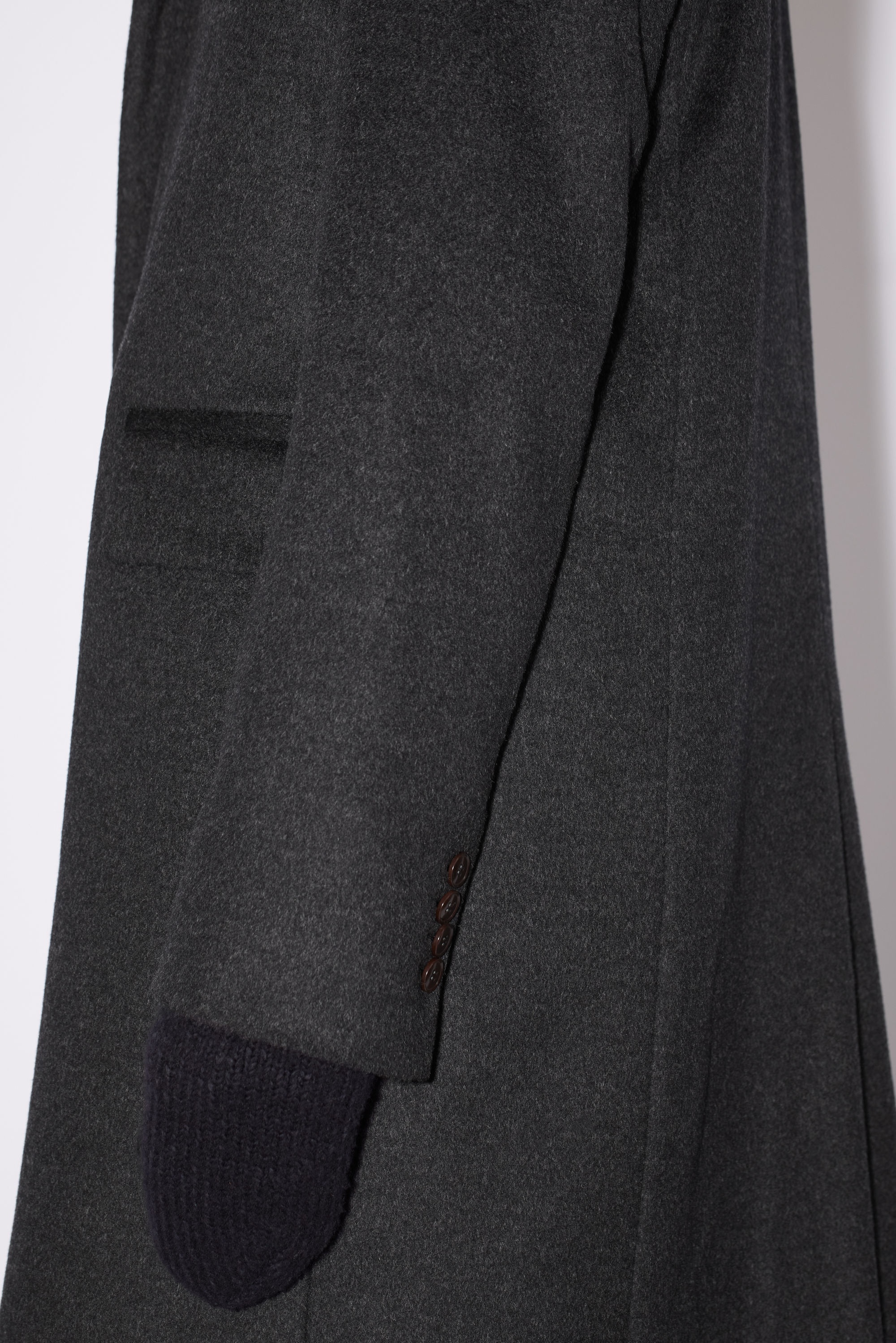 Wool single-breasted wool coat - Anthracite grey - 5