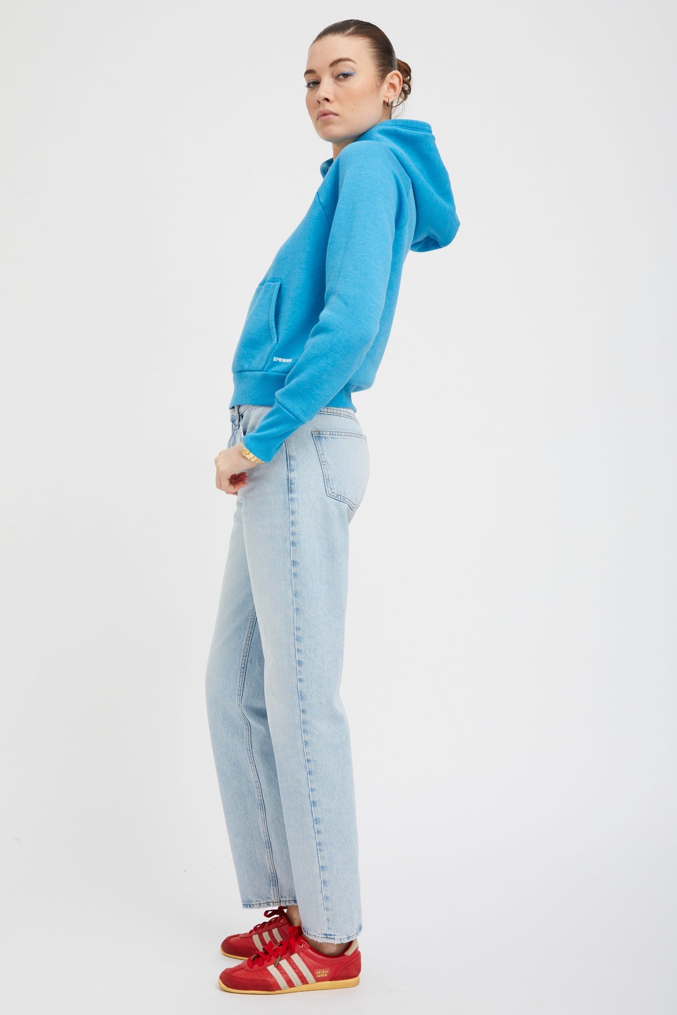 TURQUOISE SHRUNKEN HOODIE - 3