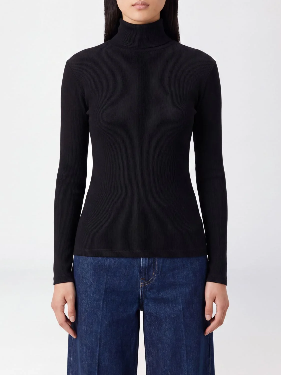 Max Mara Women Ribbed Wool Slim Fit Turtleneck Jumper Max Mara - 1