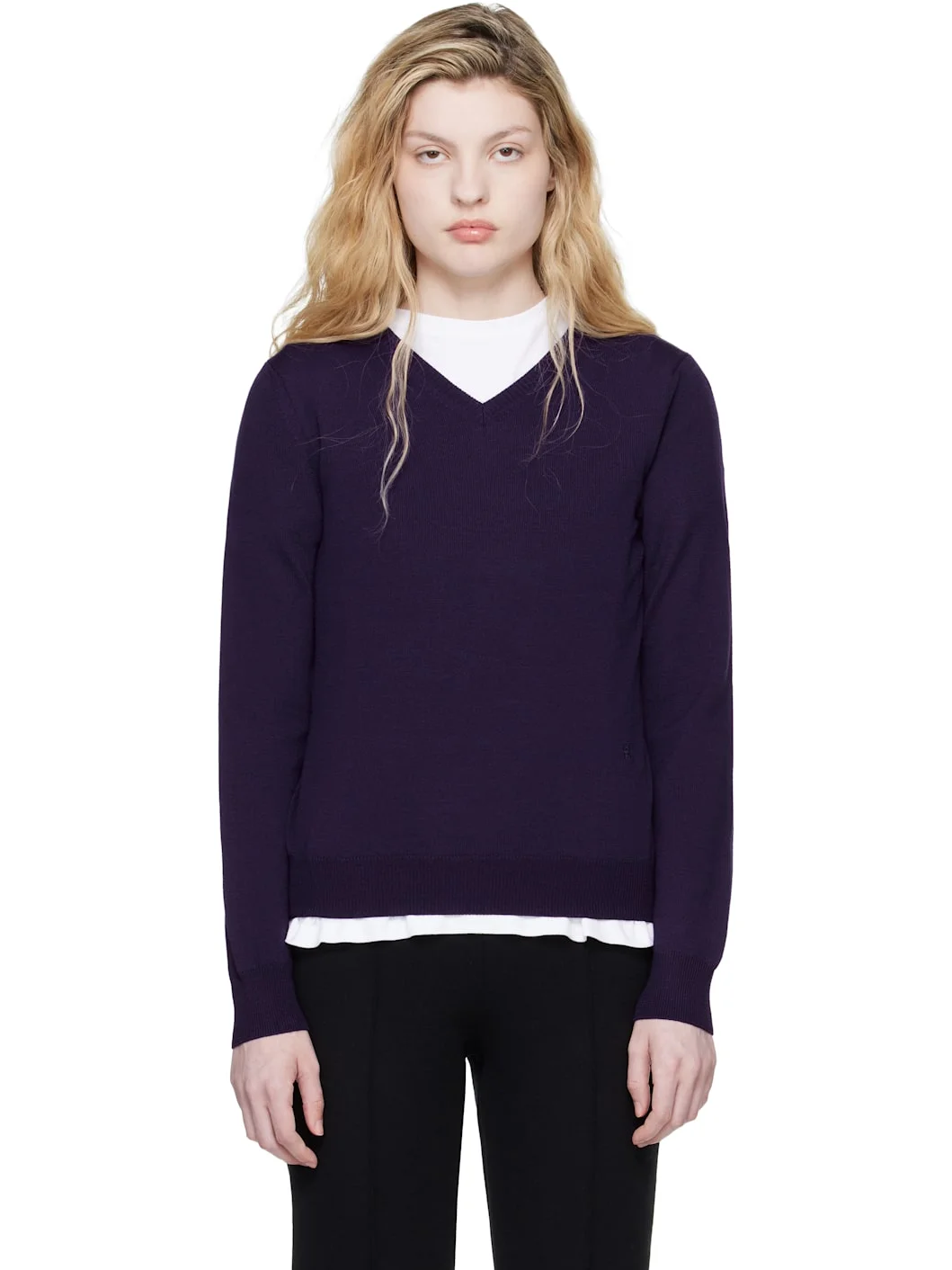 Purple Billie Vneck Sweater - 1