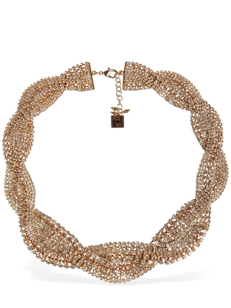 Chevron crystal collar necklace - 1
