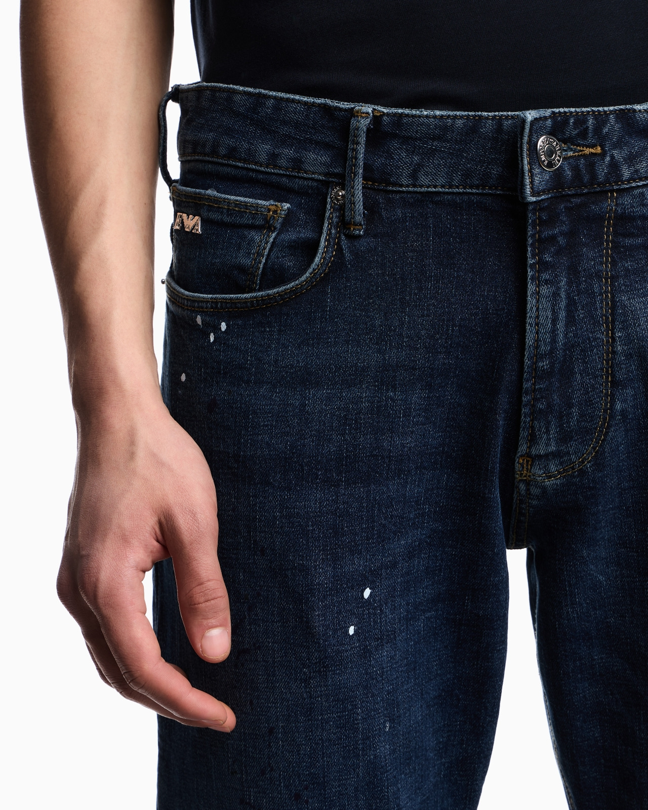 J06 SLIM-FIT DENIM JEANS WITH VINYL SPOTS - 5