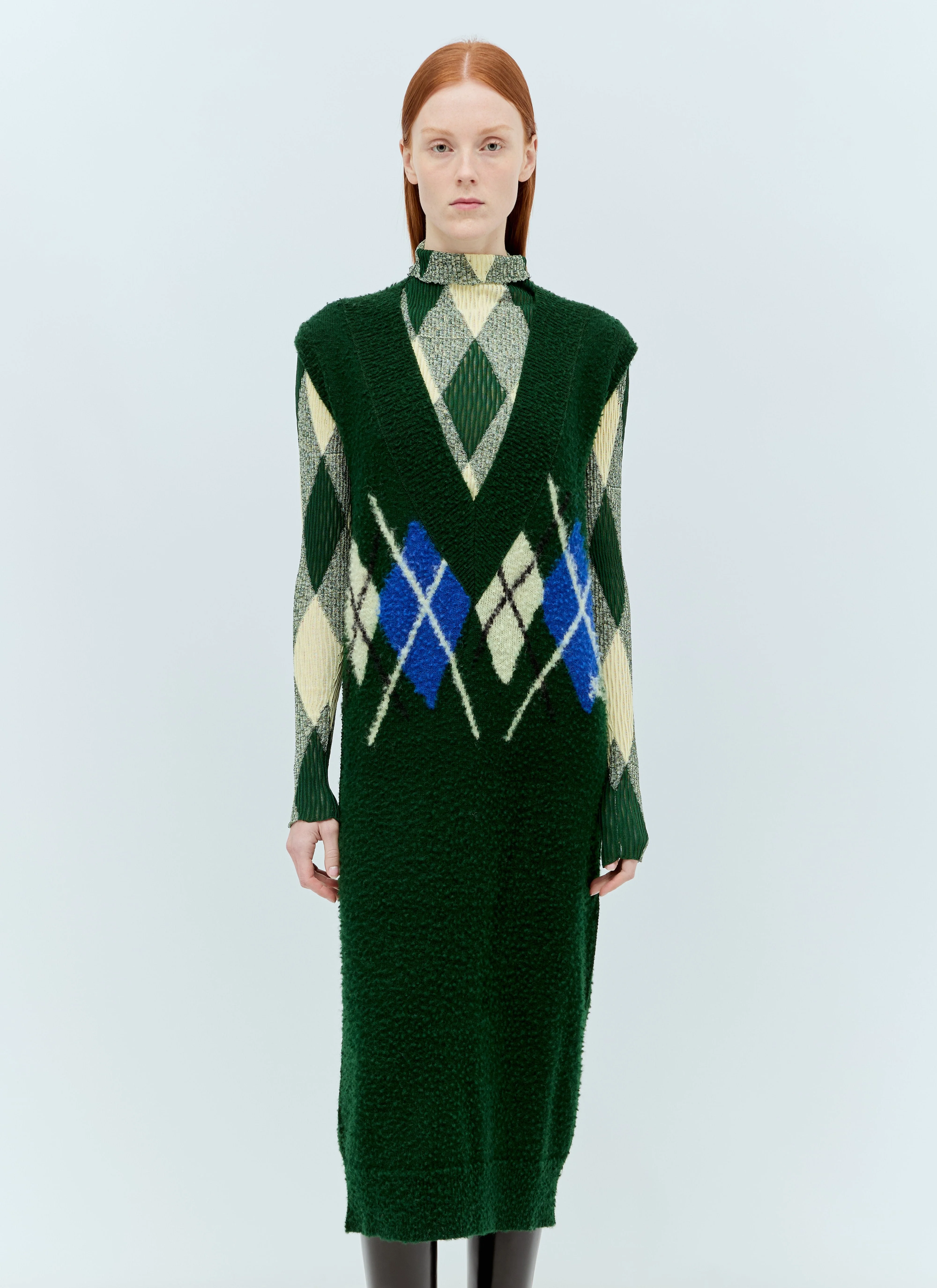 Burberry Women Argyle Wool Vest Dress - 1