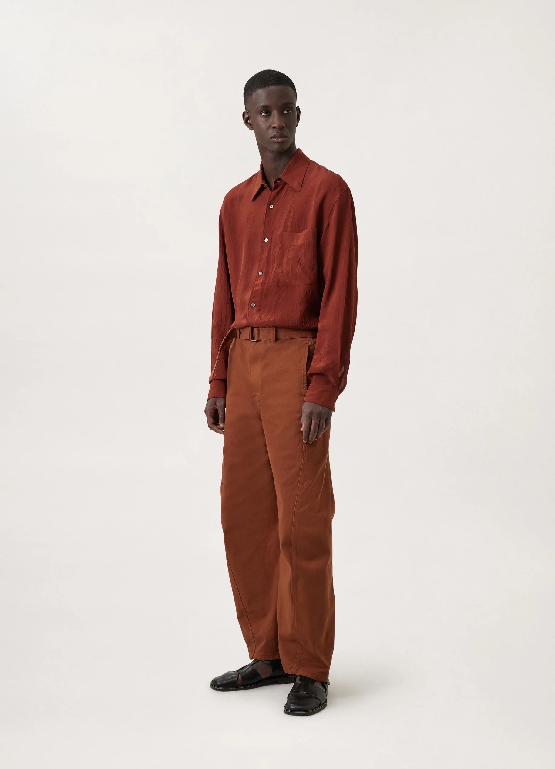 TWISTED BELTED PANTS
GARMENT DYED DENIM - 3