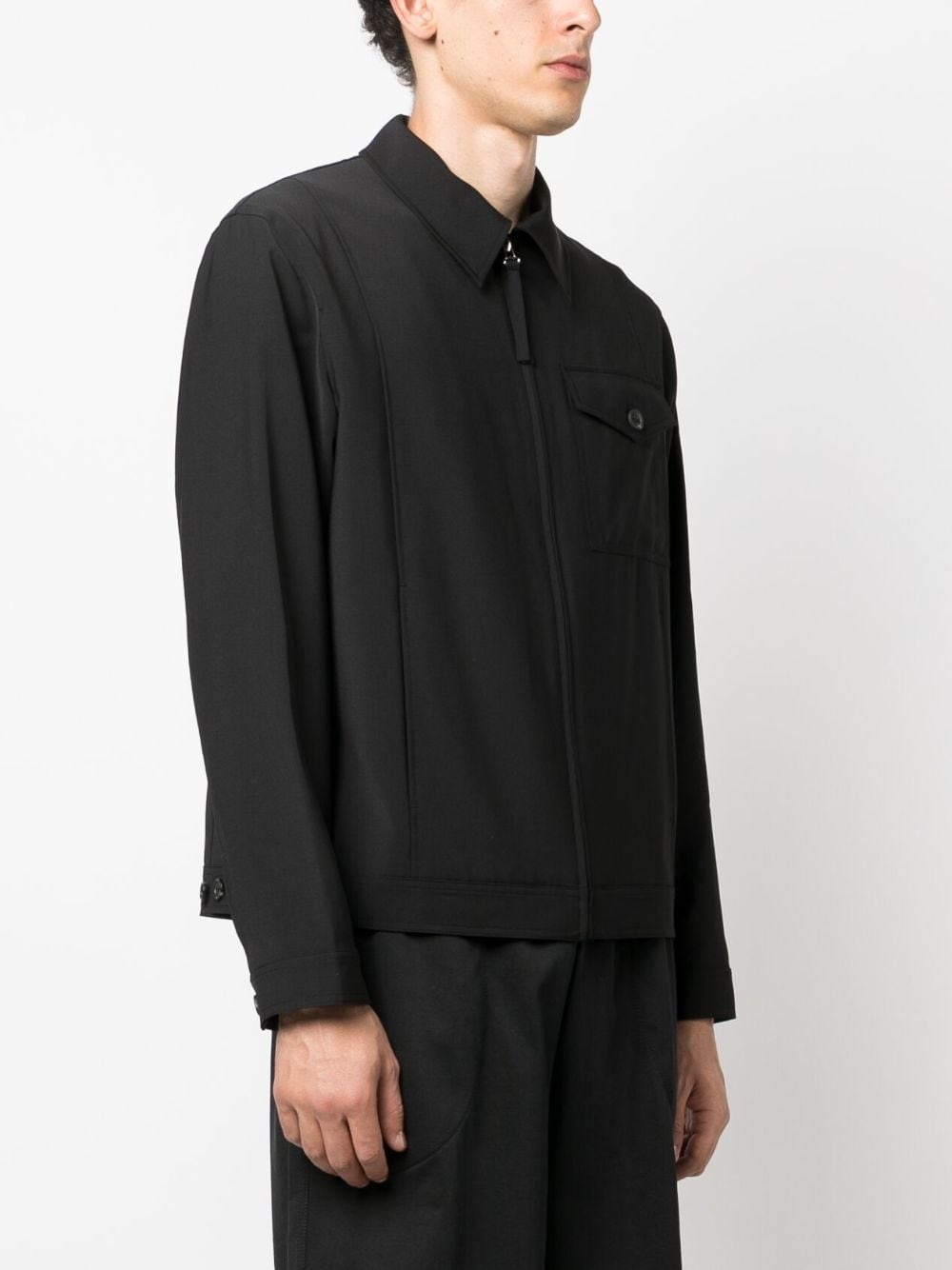 zip-up tailored shirt jacket - 3