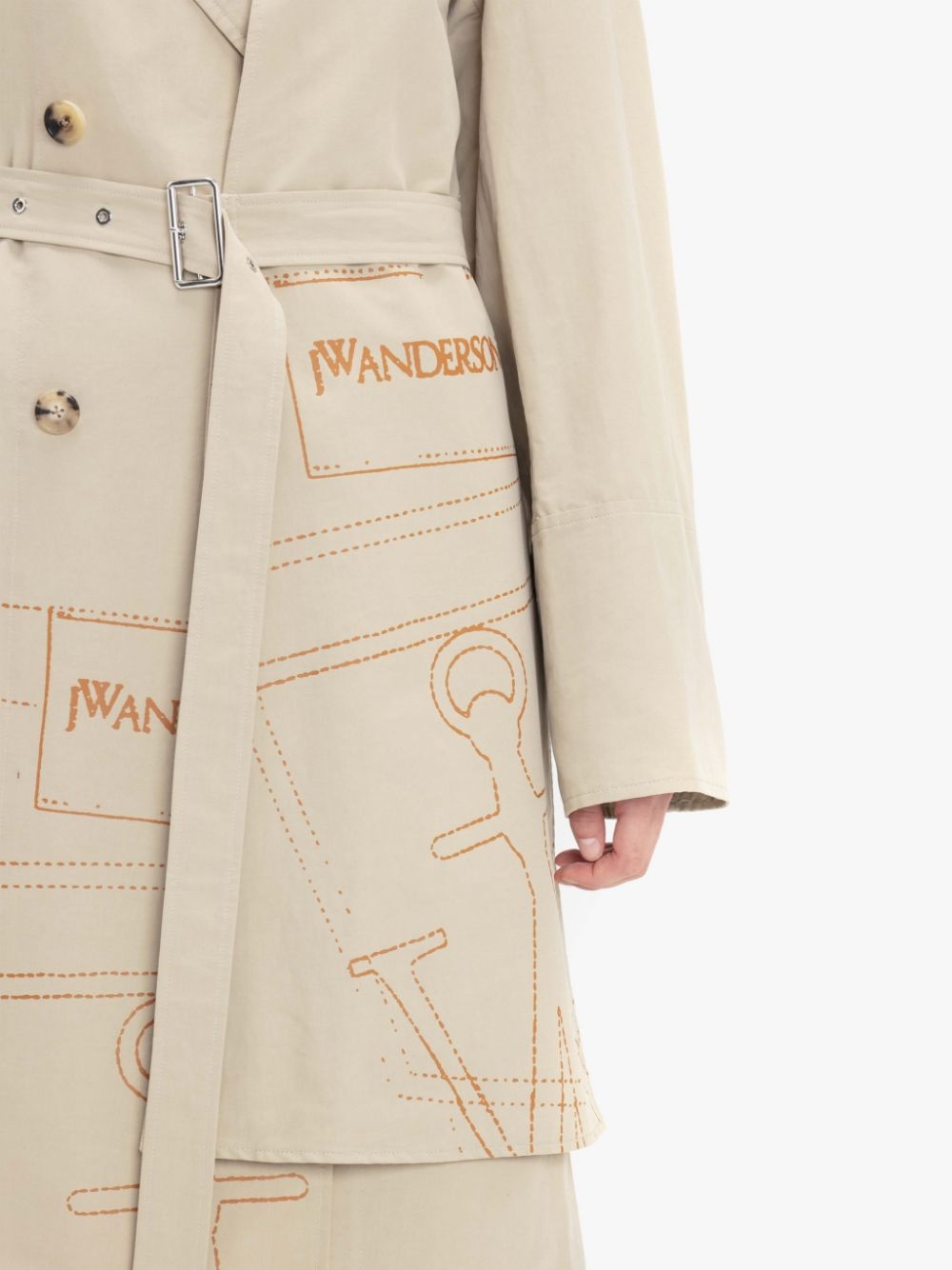 LOGO PRINT TRENCH COAT - 8