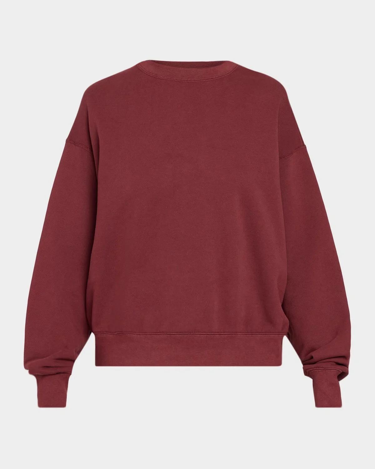 Cinched Cotton Crewneck Sweatshirt - 1
