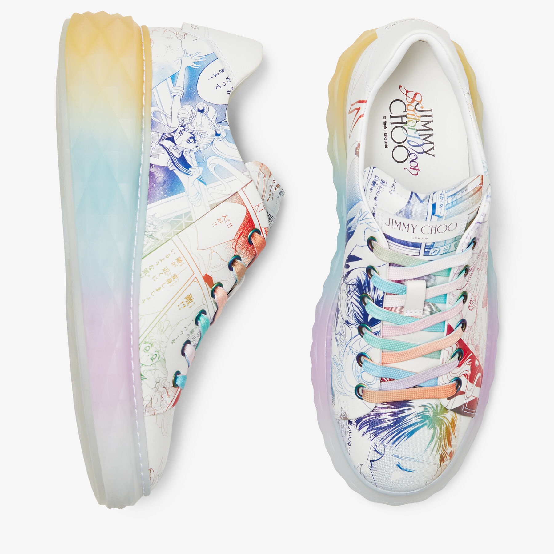 Collage Diamond Light Maxi
Rainbow Manga Printed Leather Low-Top Trainers - 5