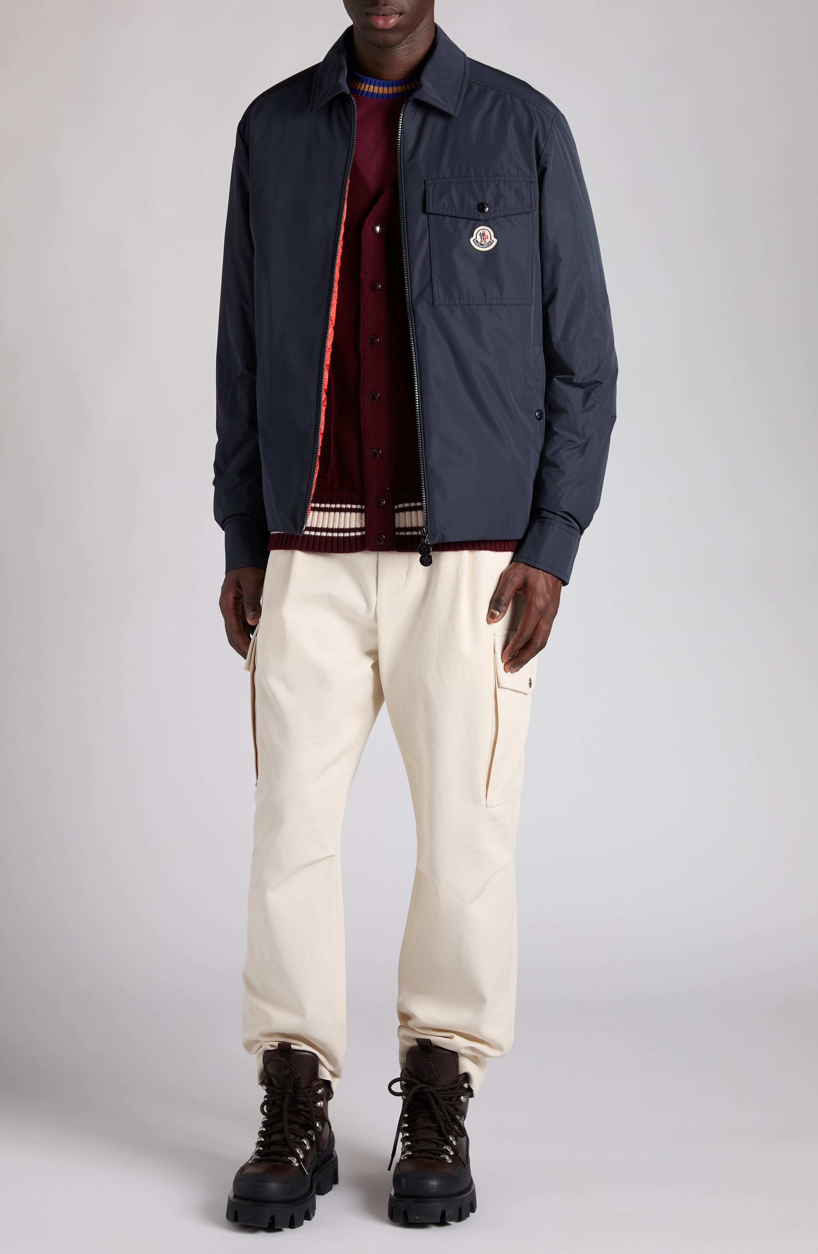Moncler Vigeon Padded Down Shirt Jacket in English Blue at Nordstrom - 2